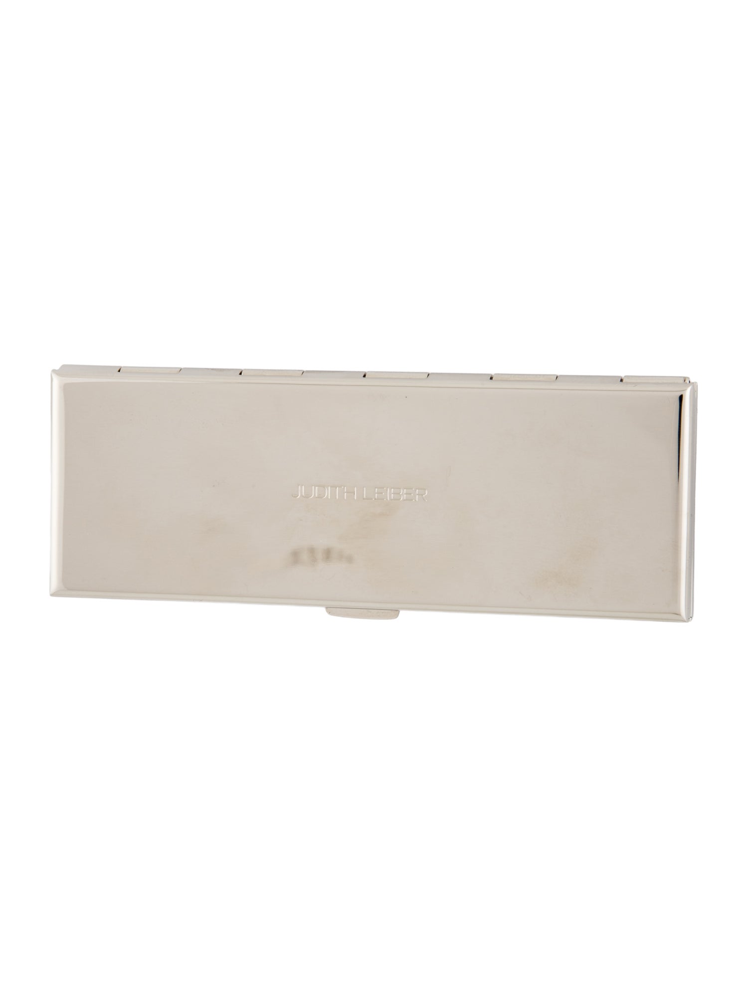 Judith Leiber Silver-Tone Crystal Embellishment Compact Mirror