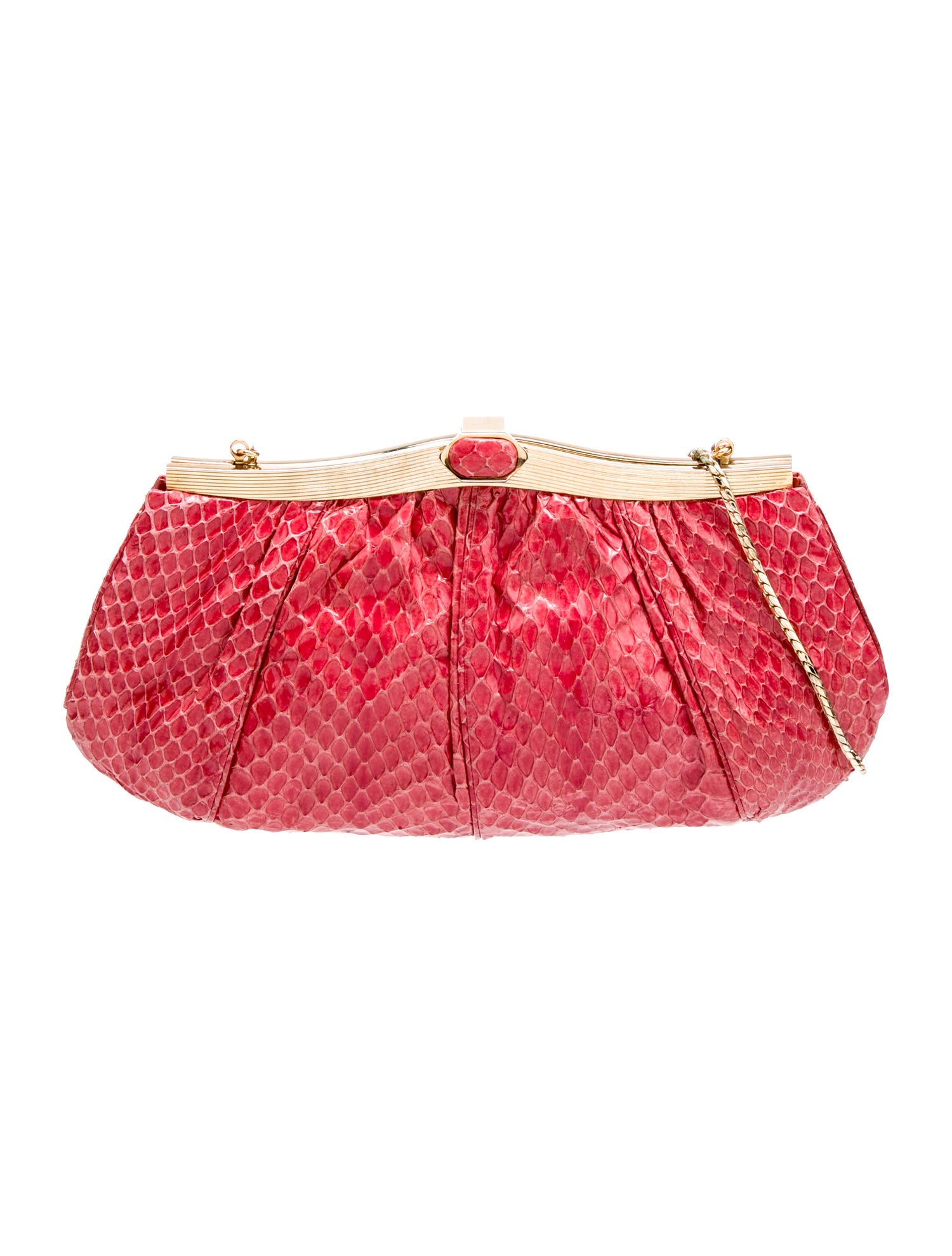 Judith Leiber Embossed Leather Clutch