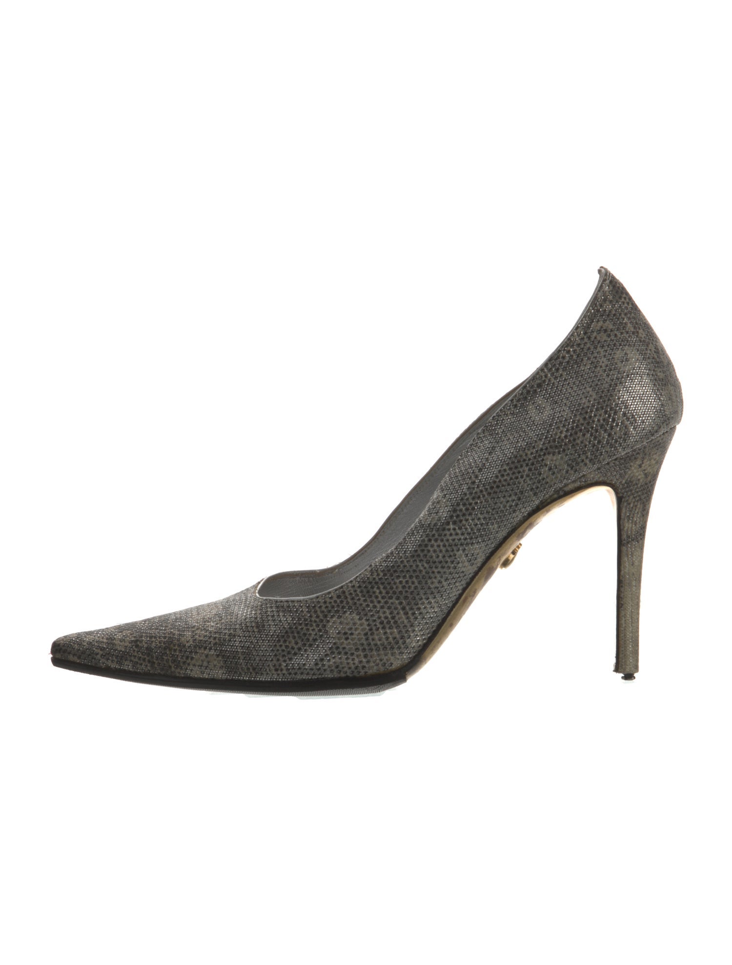 Judith Leiber Embossed Leather Pumps
