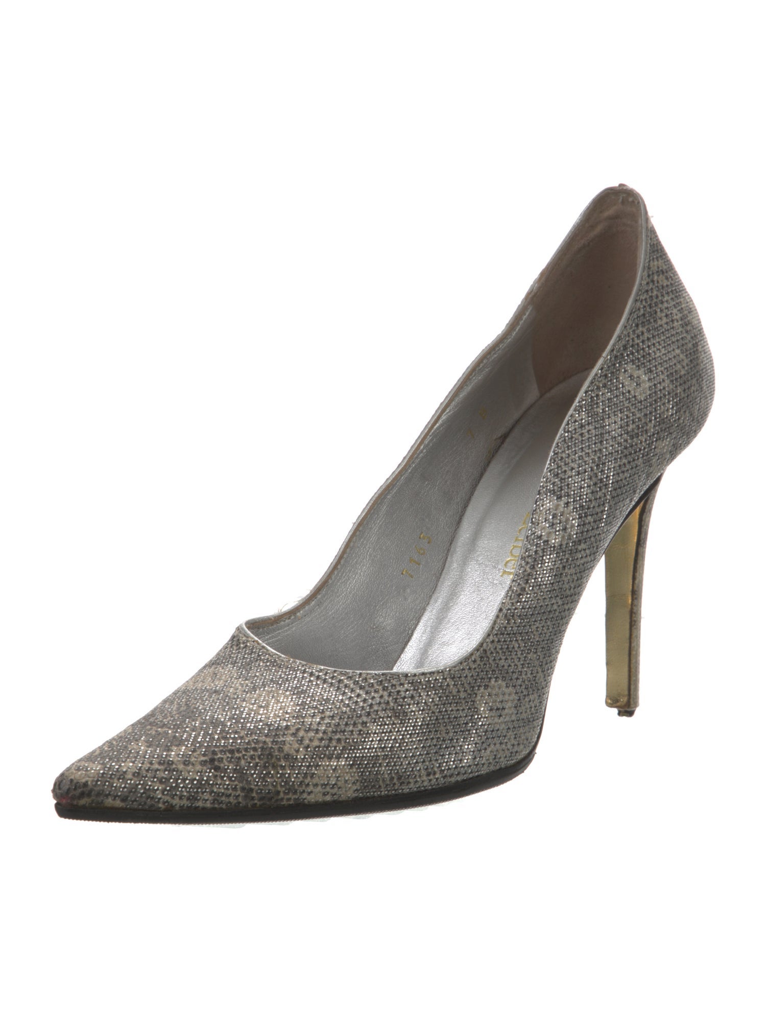 Judith Leiber Embossed Leather Pumps