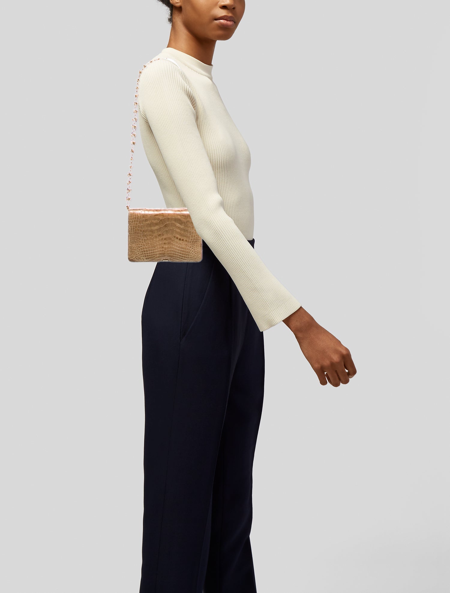 Judith Leiber Embossed Leather Shoulder Bag