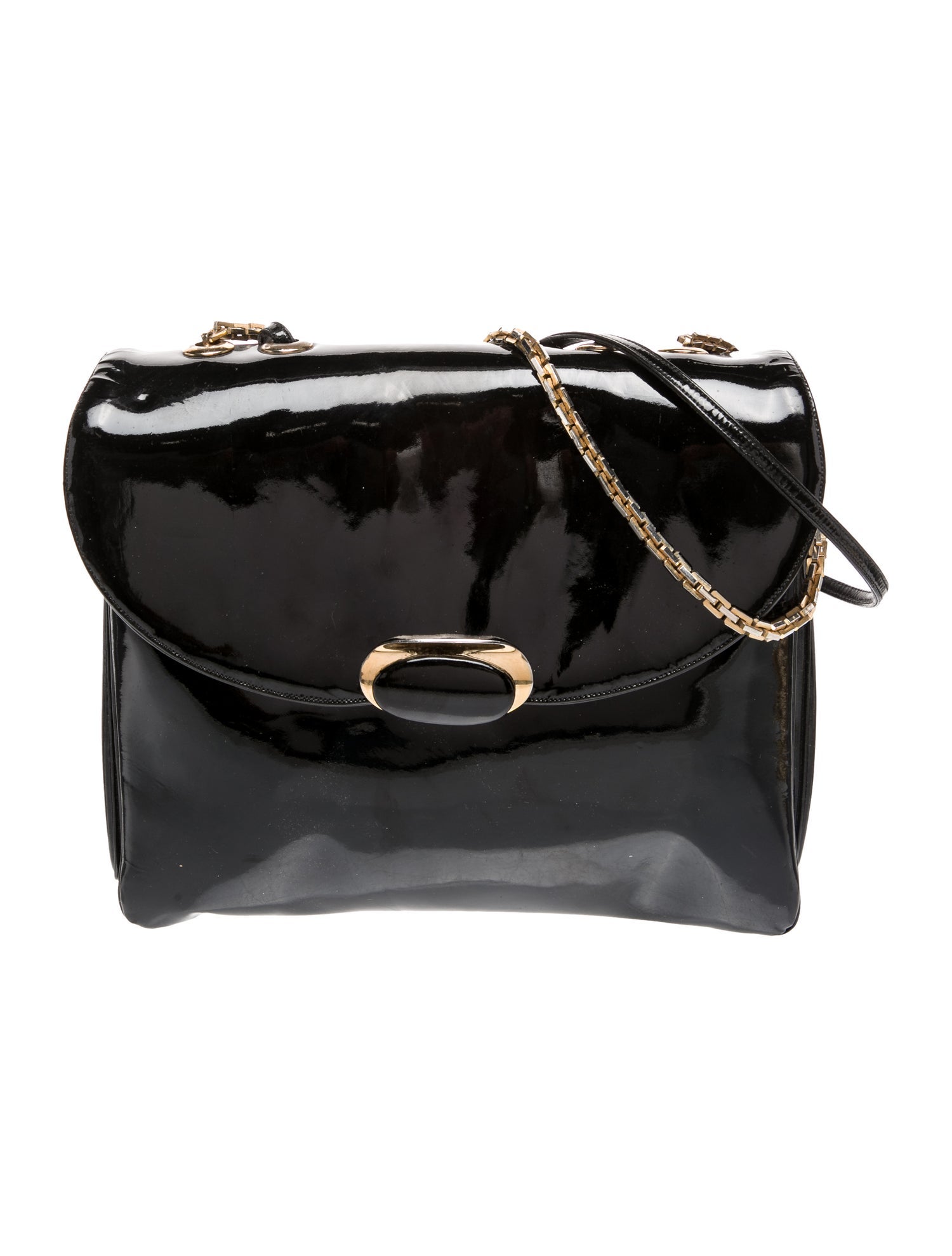Judith Leiber Patent Leather Top Handle Bag
