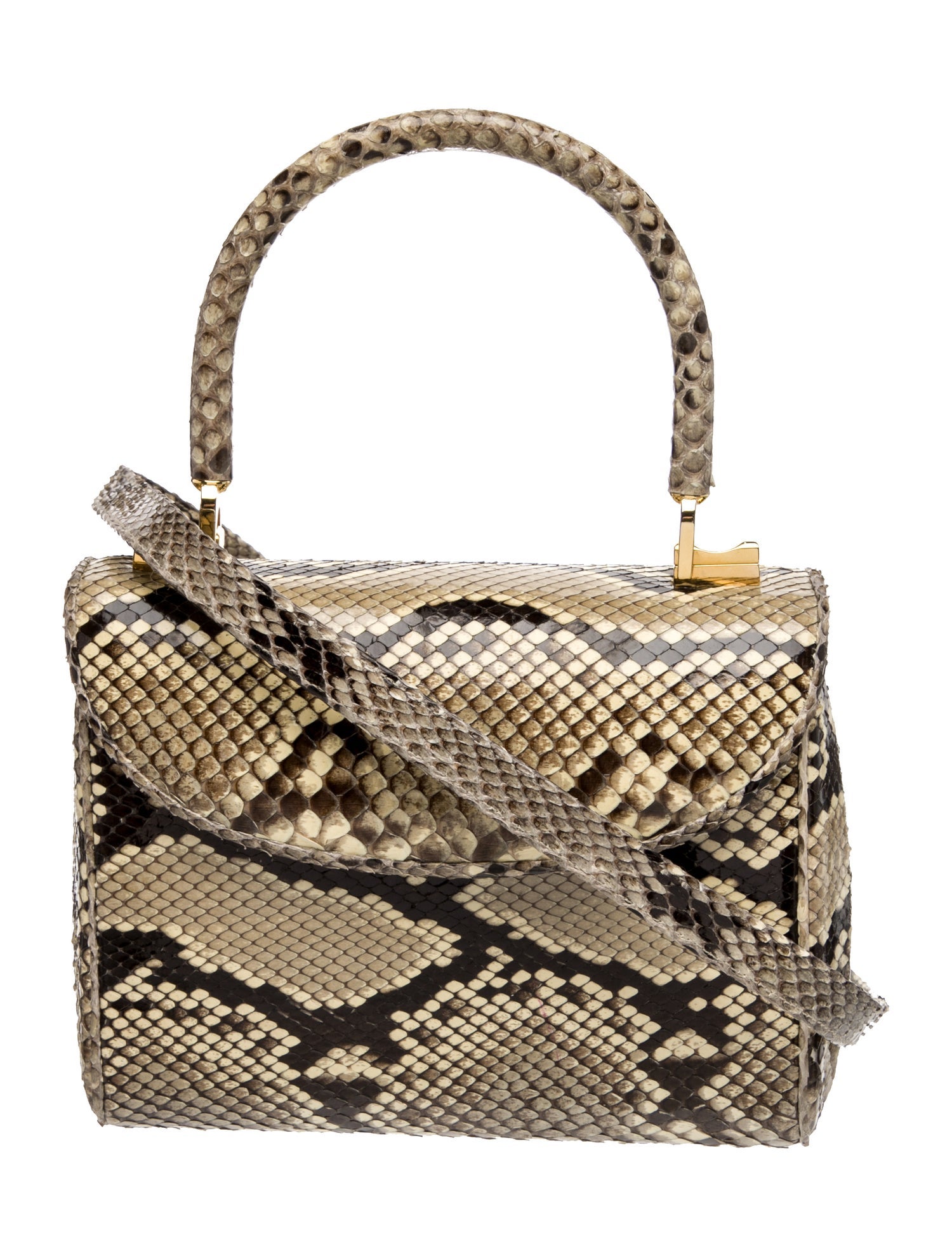 Judith Leiber Snakeskin Top Handle Bag