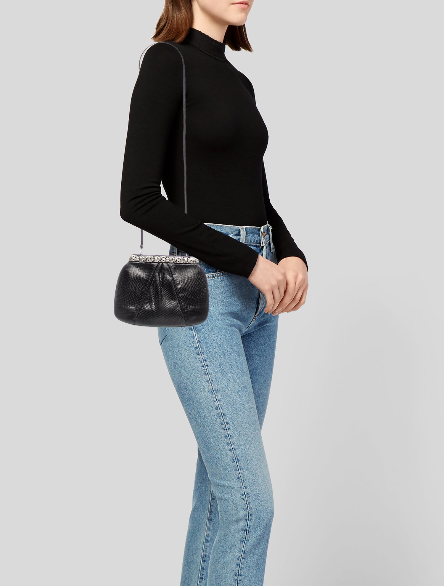 Judith Leiber Saffiano Leather Evening Bag