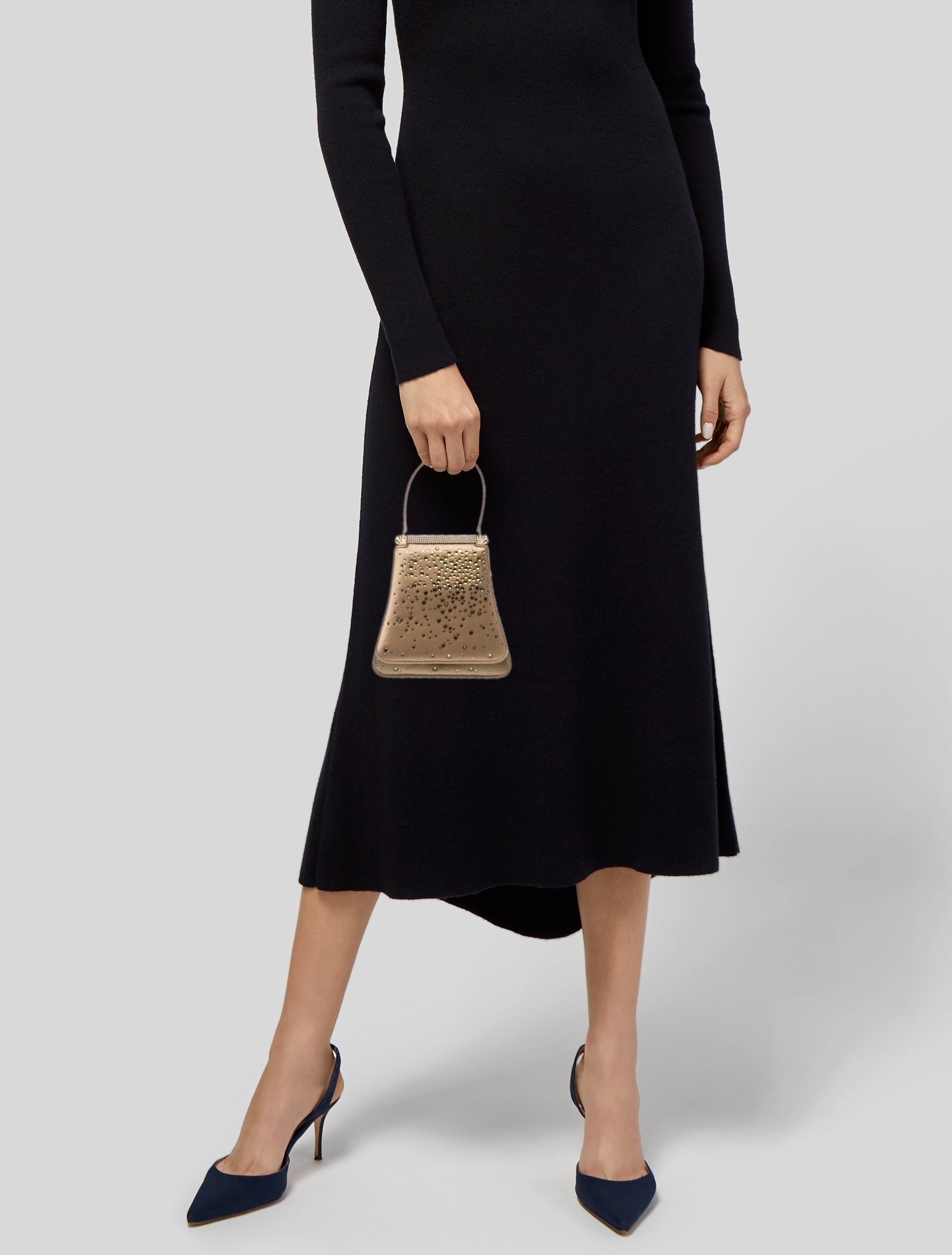 Judith Leiber Satin Top Handle Bag