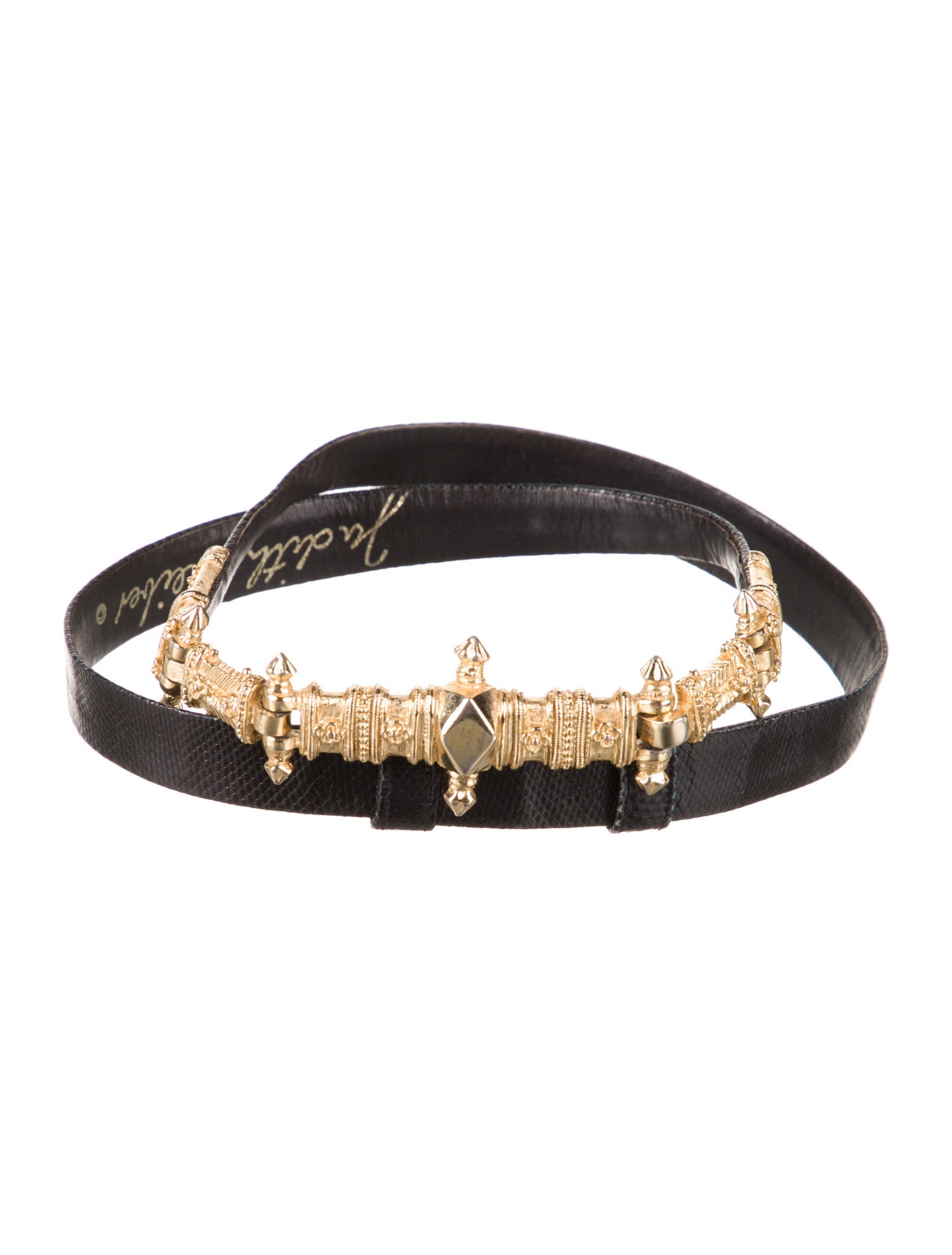Judith Leiber Skinny Leather Belt