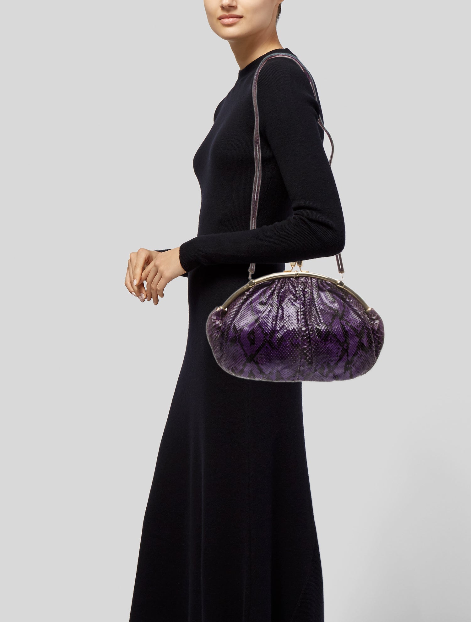 Judith Leiber Snakeskin Shoulder Bag