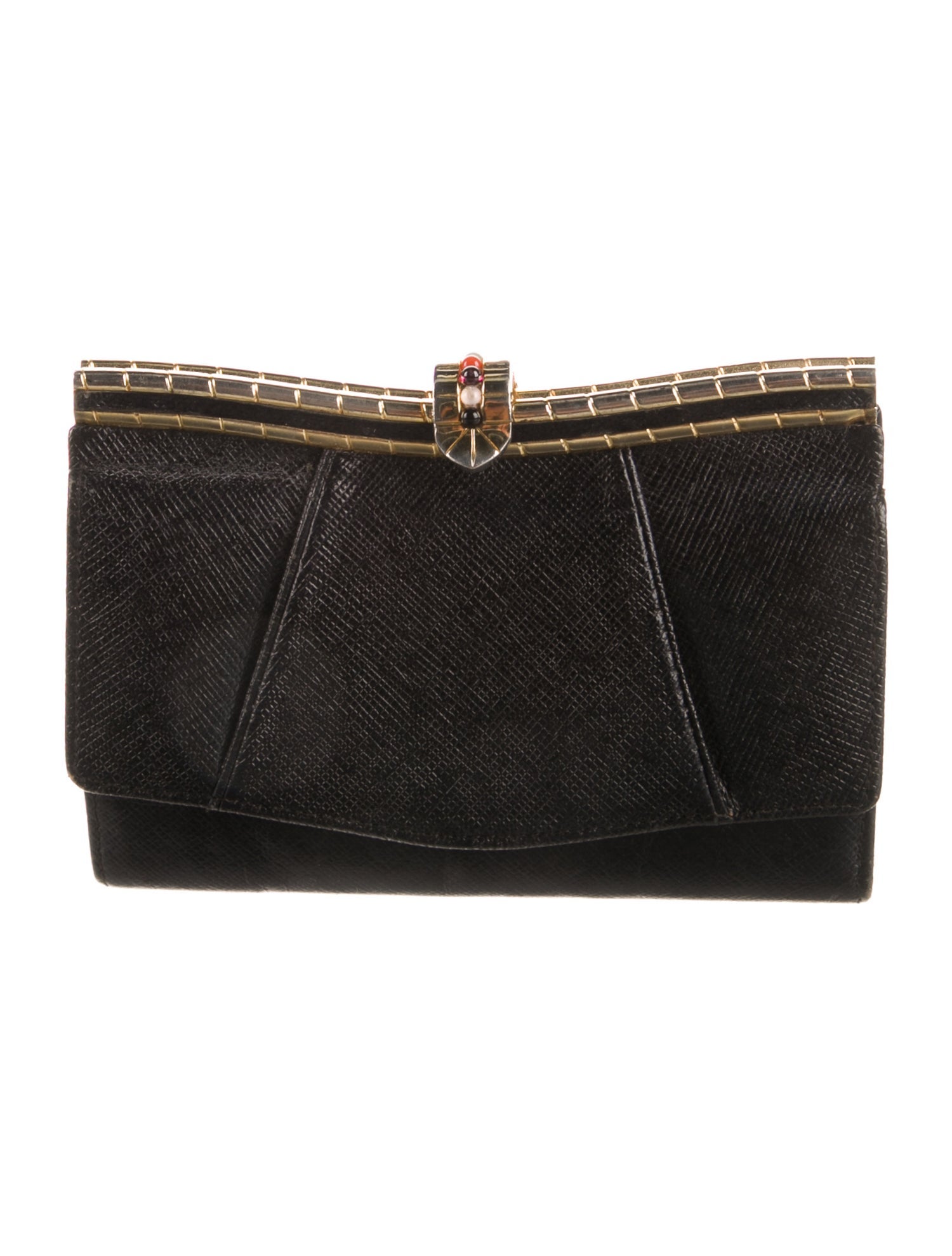 Judith Leiber Saffiano Leather French Purse