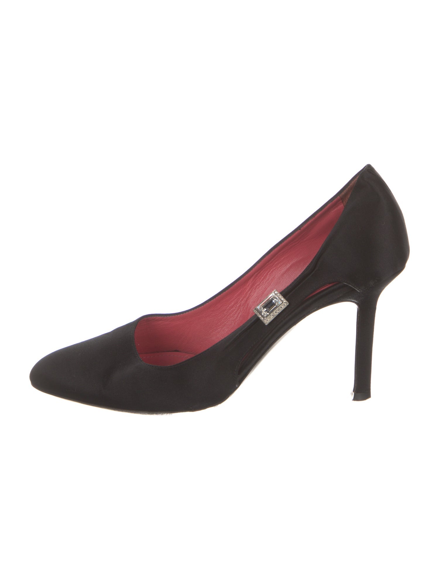 Judith Leiber Satin Crystal Embellishments Pumps