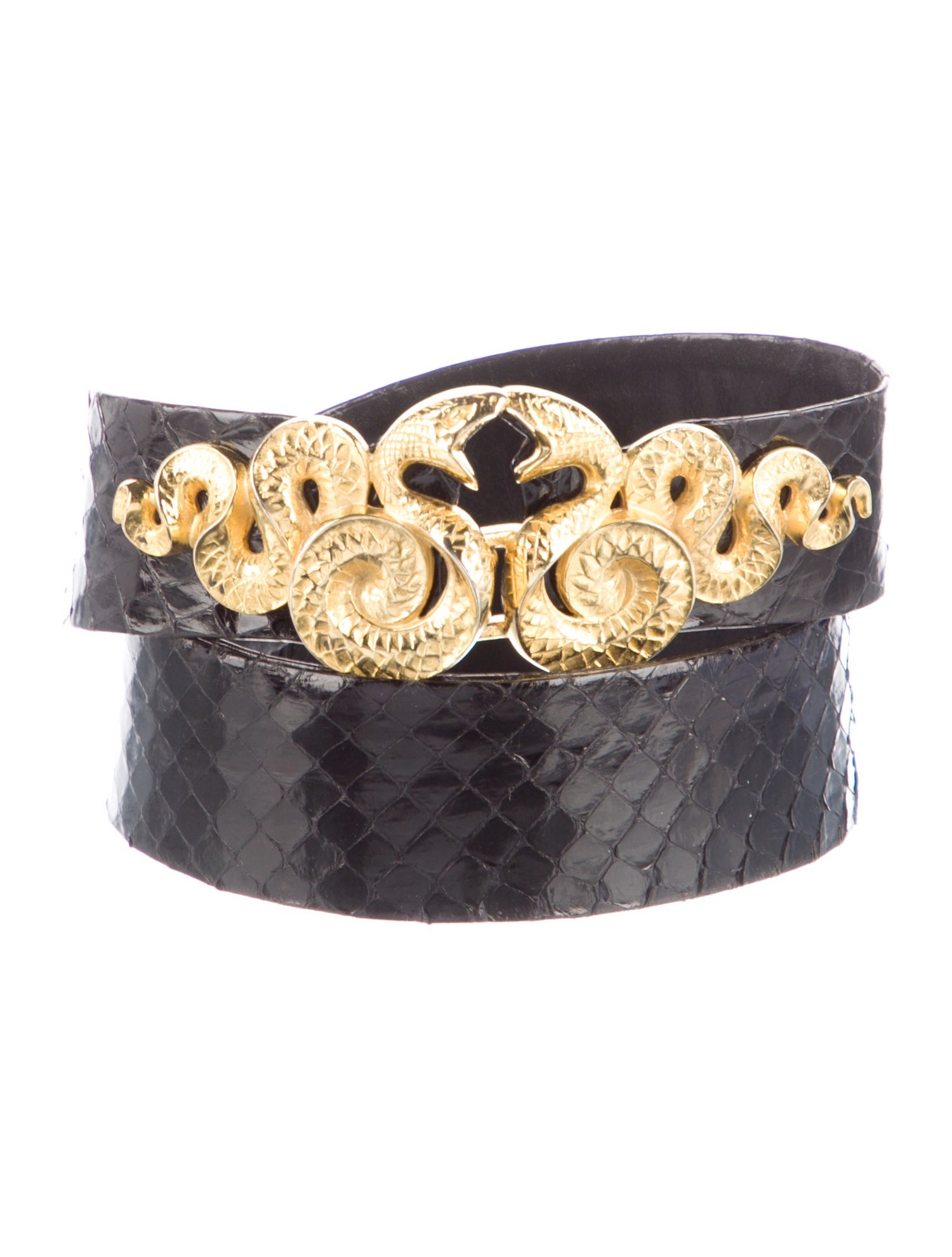 Judith Leiber Skinny Python Belt