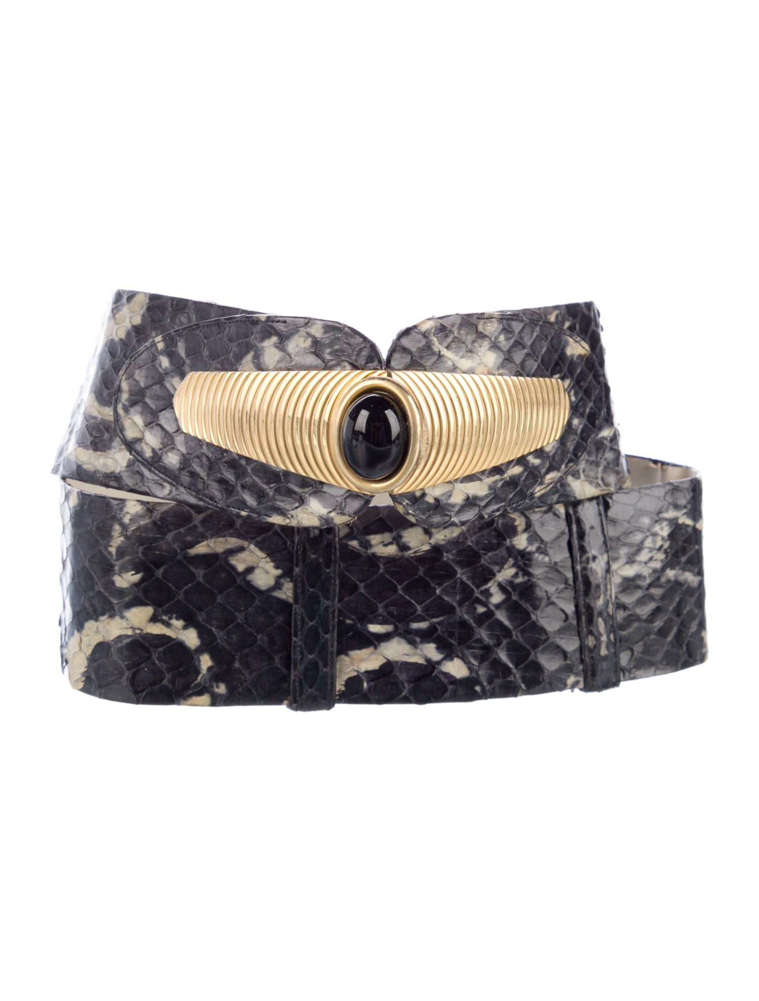 Judith Leiber Wide Snakeskin Belt