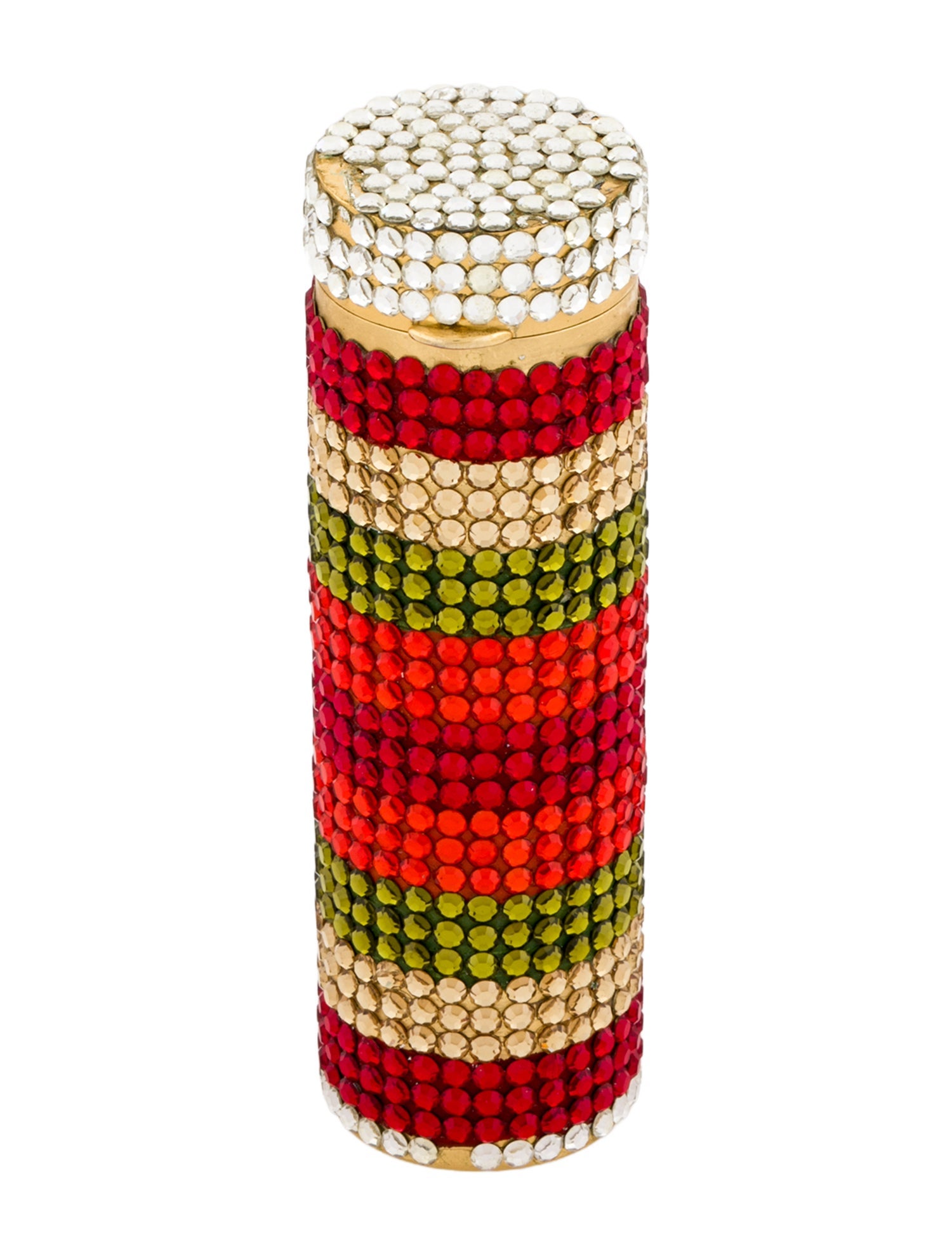 Judith Leiber Women's Crystal Striped Lipstick Case