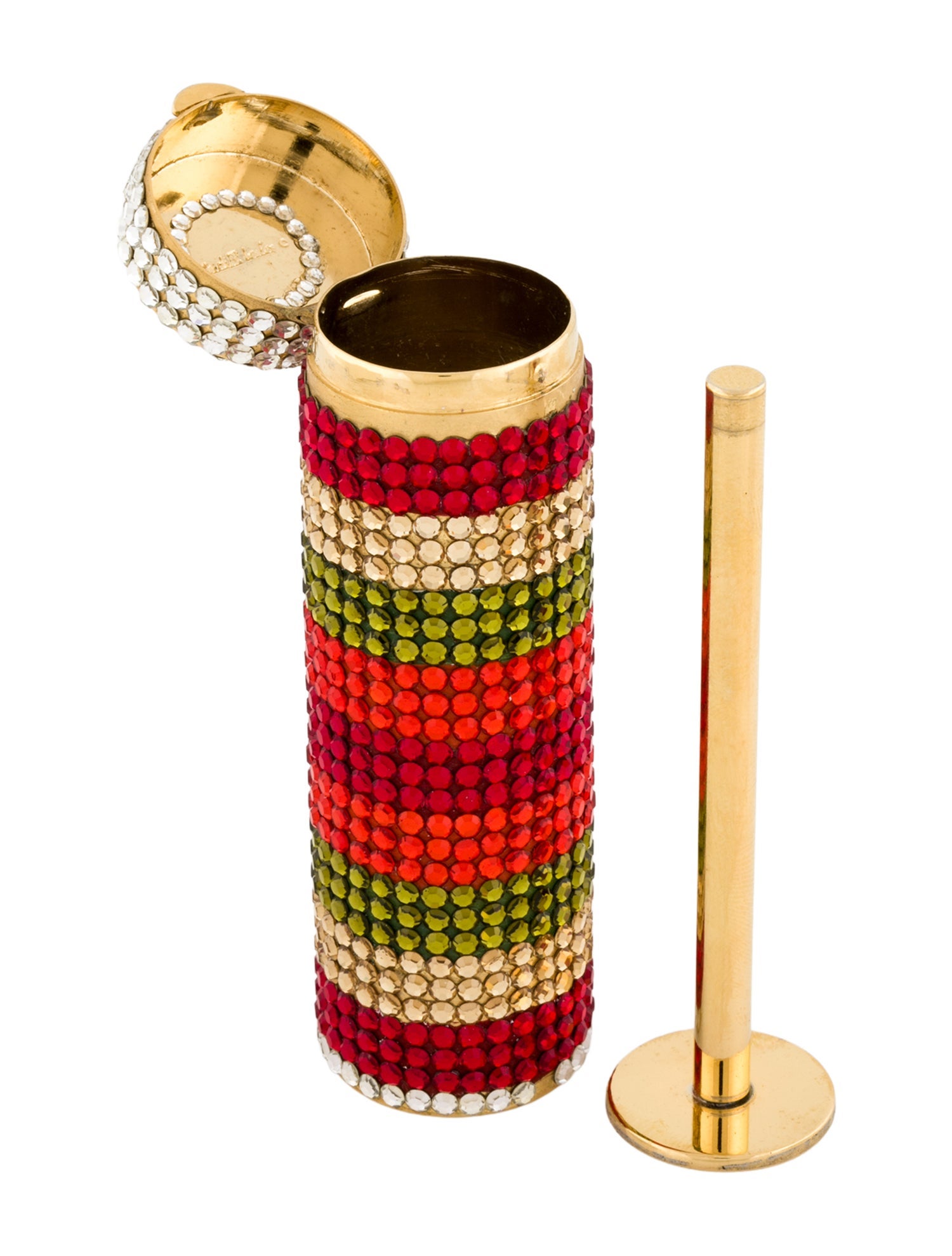 Judith Leiber Women's Crystal Striped Lipstick Case