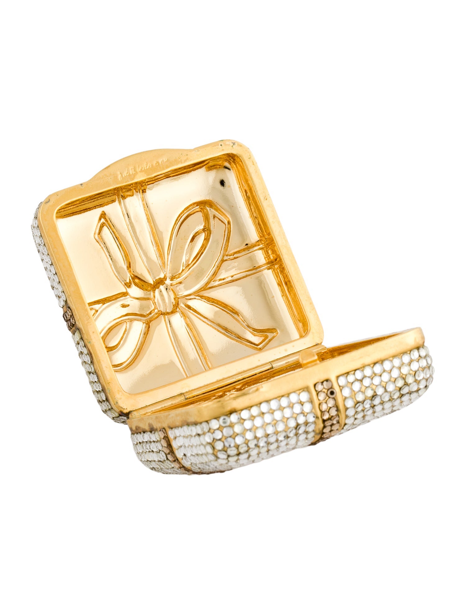 Judith Leiber Women's Crystal Gift-Wrapped Box Pillbox