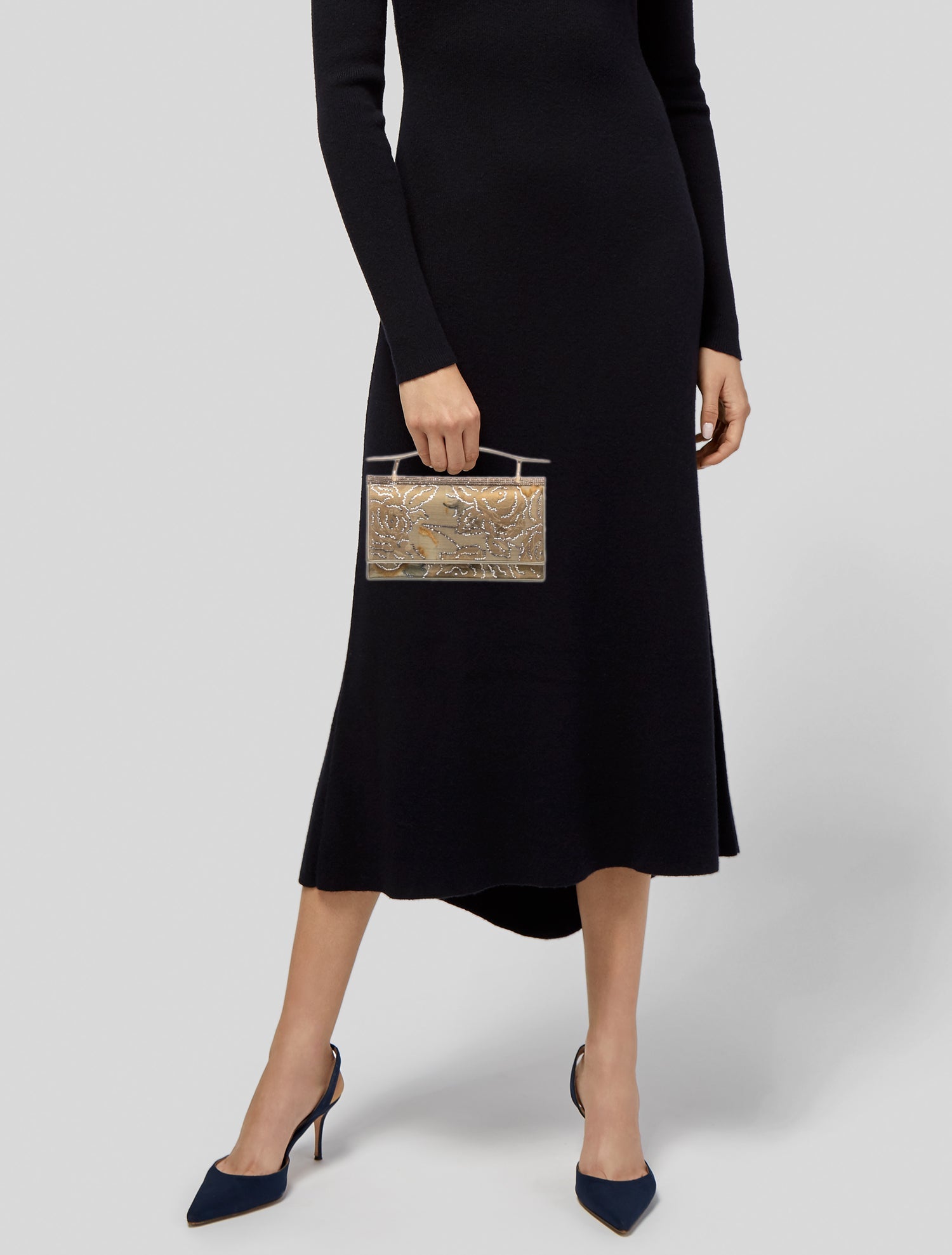 Judith Leiber Satin Top Handle Bag