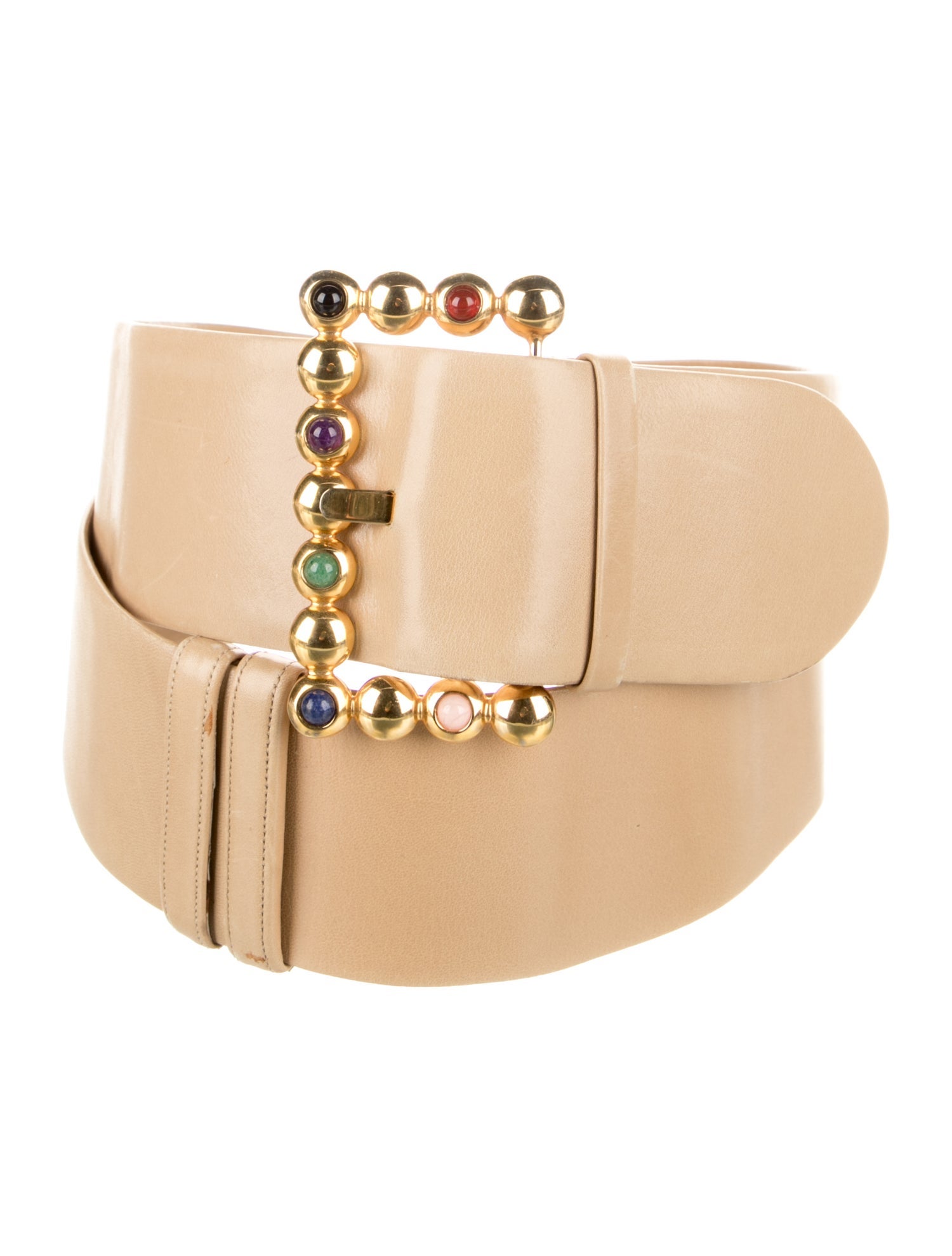Judith Leiber Wide Leather Belt