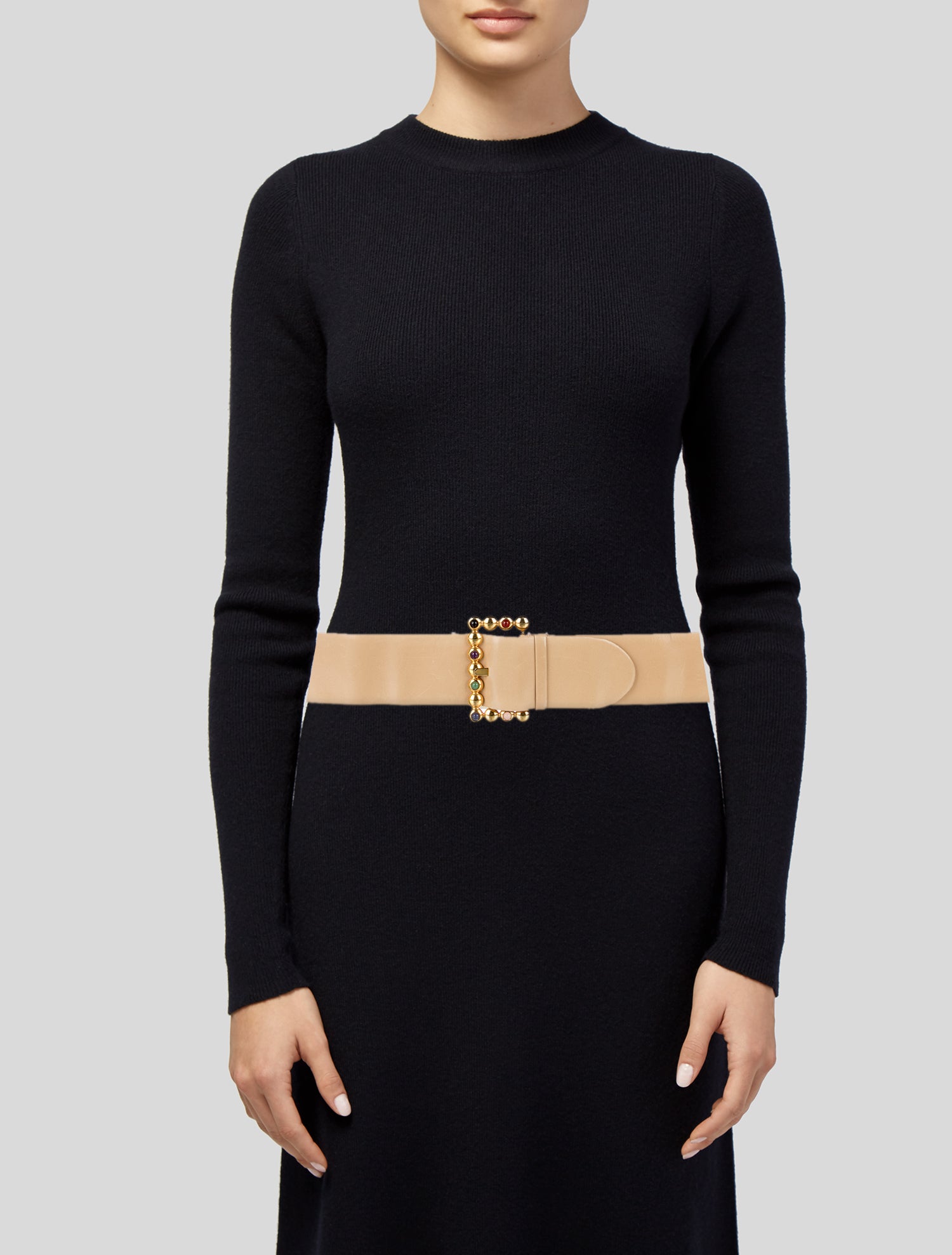 Judith Leiber Wide Leather Belt
