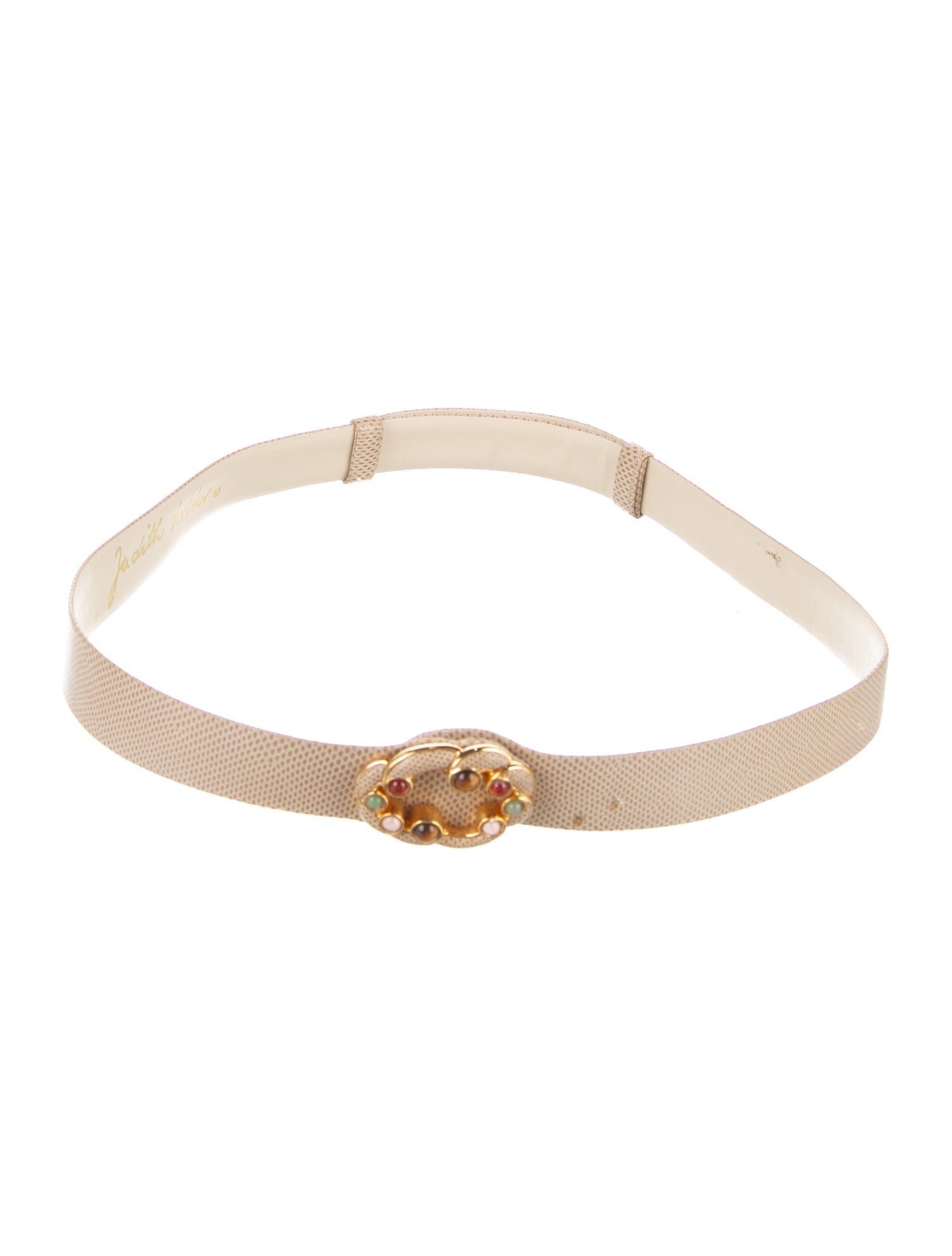 Judith Leiber Embossed Leather Waist Belt