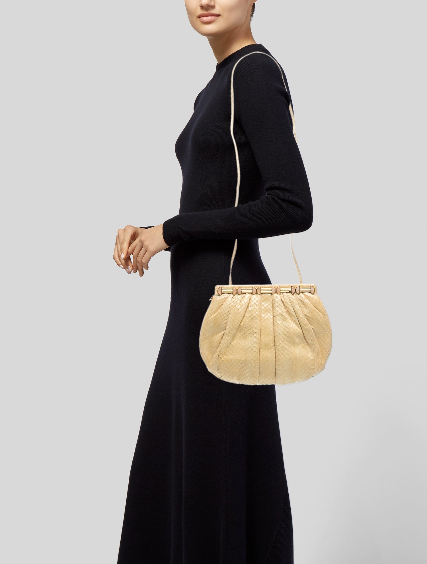 Judith Leiber Snakeskin Shoulder Bag