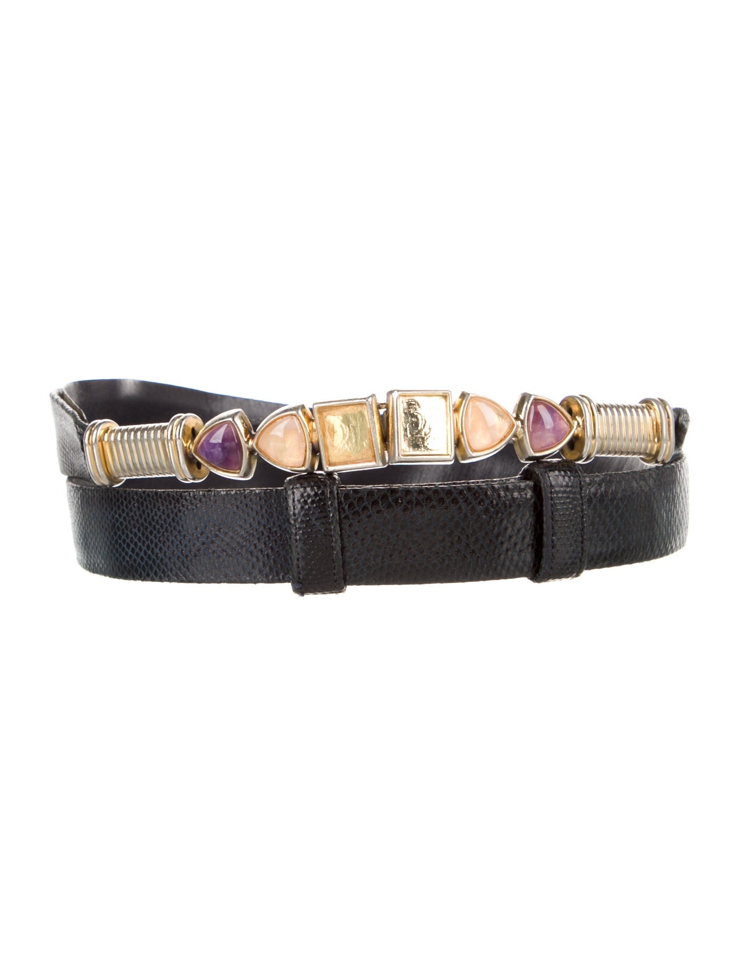 Judith Leiber Skinny Leather Waist Belt