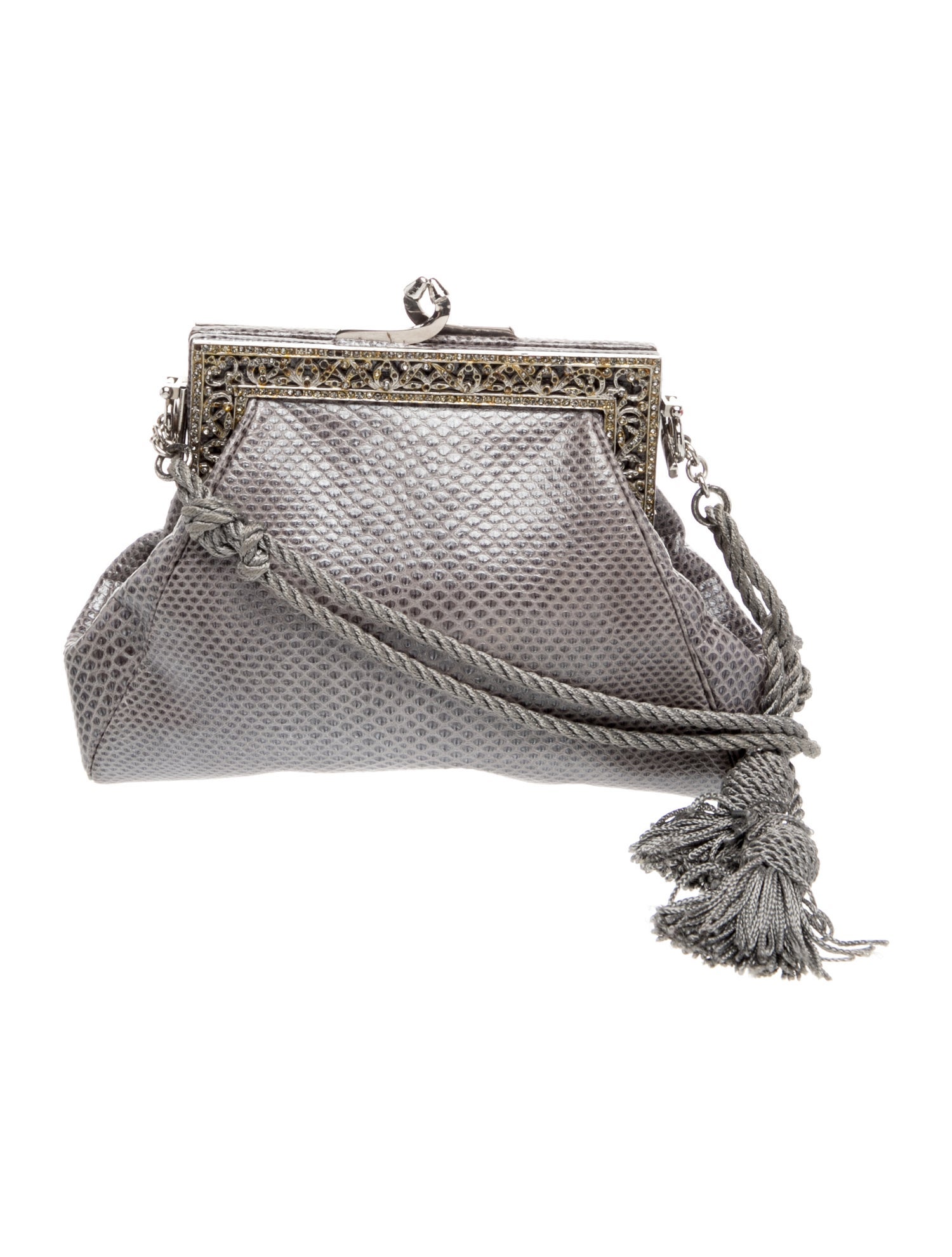 Judith Leiber Embossed Leather Shoulder Bag