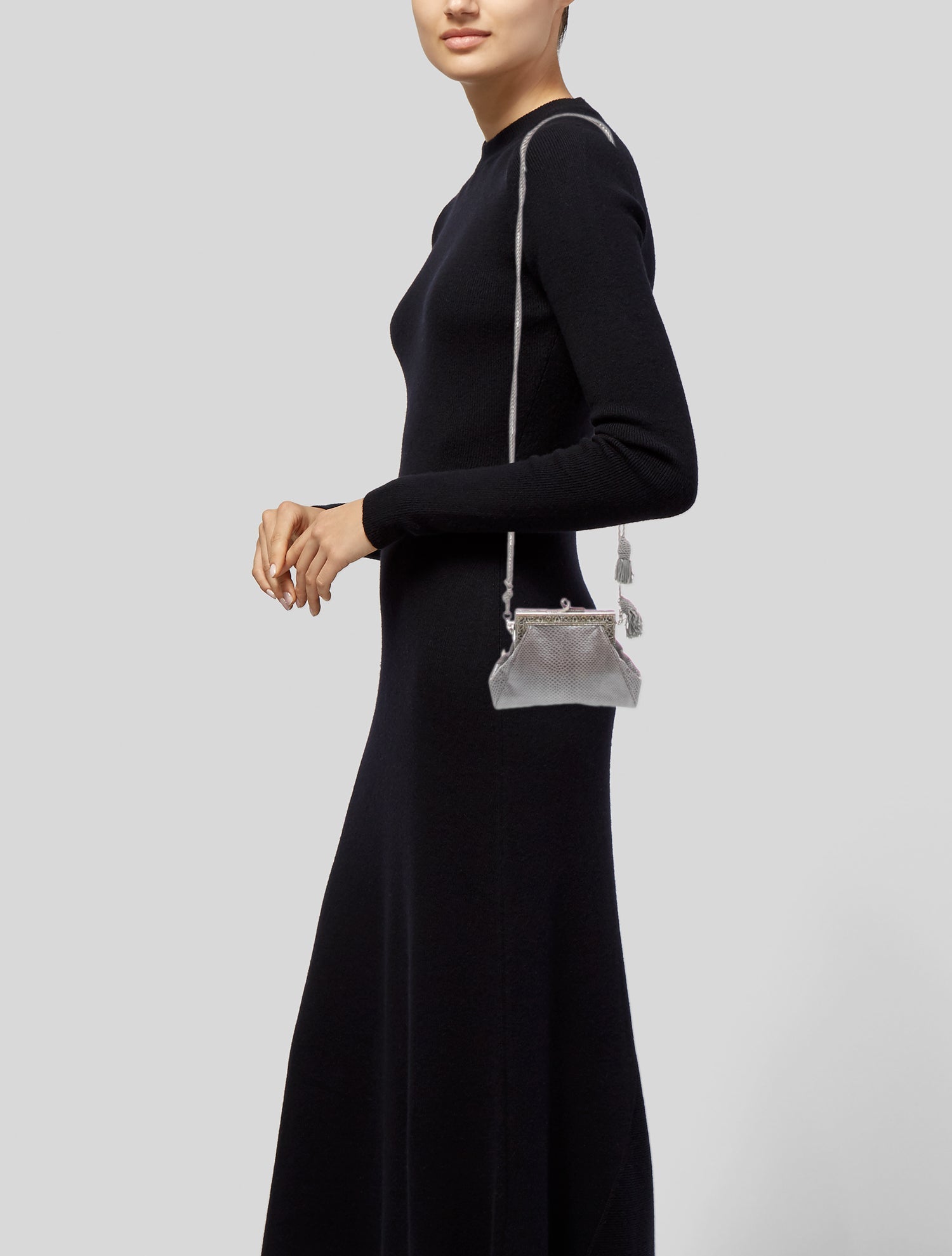 Judith Leiber Embossed Leather Shoulder Bag