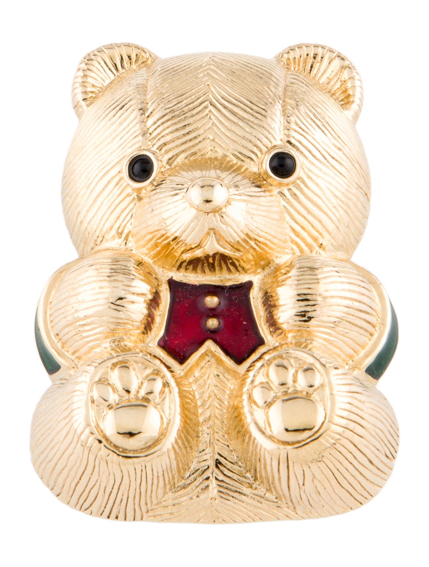 Judith Leiber Glass & Enamel Teddy Bear Brooch Set