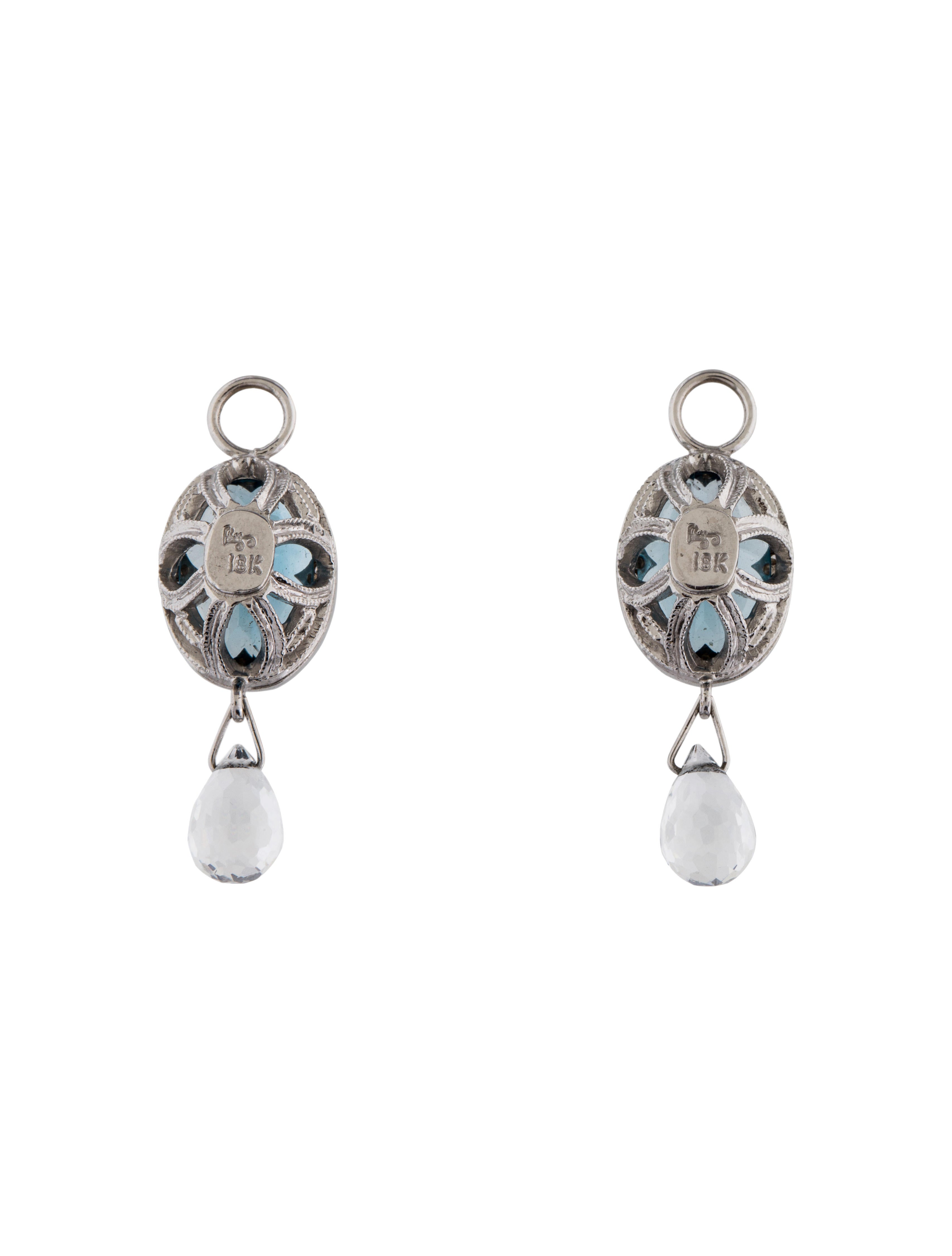 Jude Frances 18K Topaz & Diamond Earring Enhancers Earrings