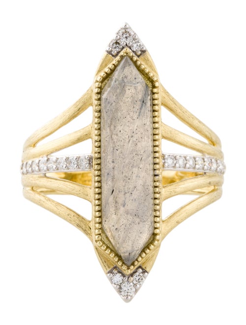 Jude Frances 18K Moonstone Labradorite & Diamond Cocktail Ring
