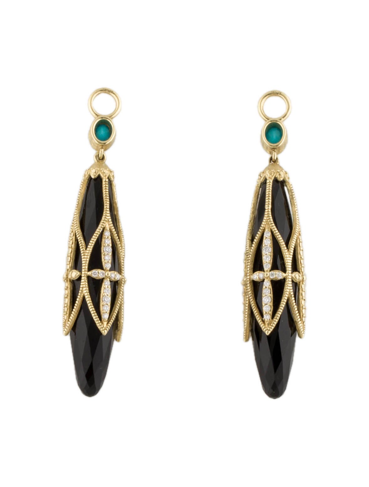 Jude Frances 18K Moonstone & Diamond Earring Enhancers 18K Yellow