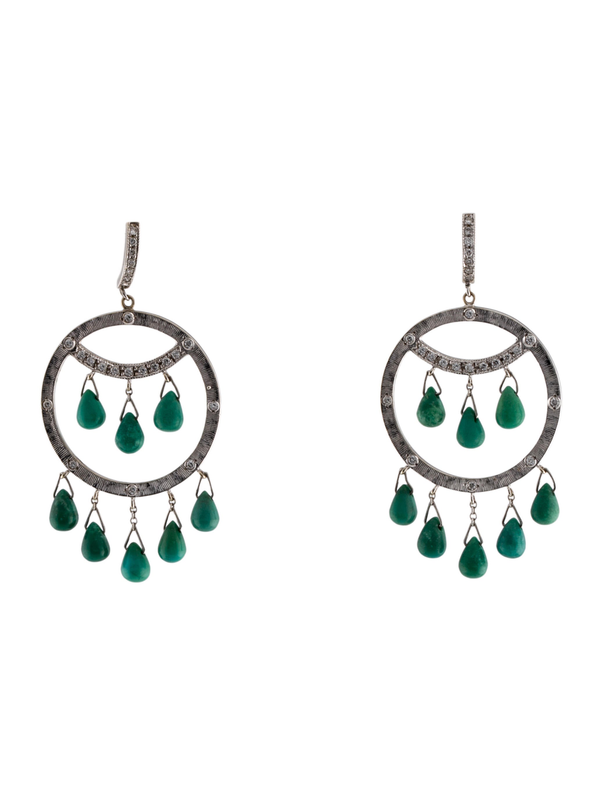 Jude Frances 18K Turquoise & Diamond Drop Earrings