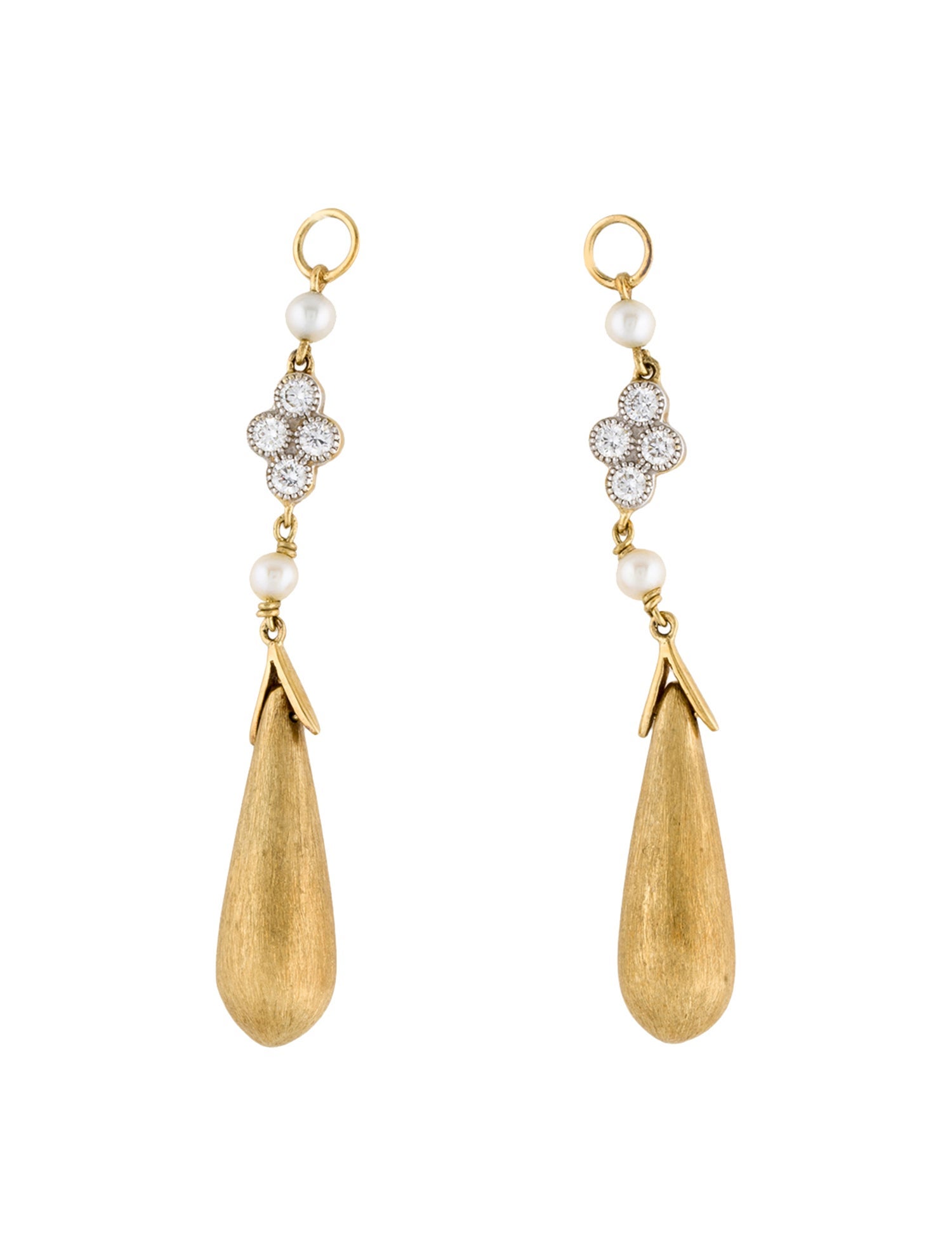 Jude Frances 18K Pearl & Diamond Teardrop Earring Enhancers 18K