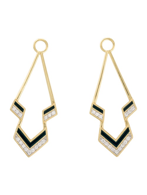 Jude Frances 18K Diamond & Enamel Lisse Large 'Deco' Earring Enhancers