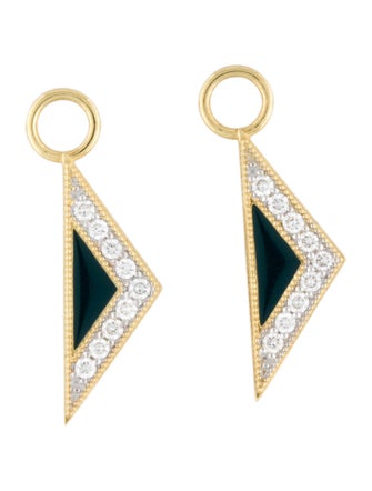 Jude Frances 18K Diamond & Enamel Lisse Triangle Earring Enhancer