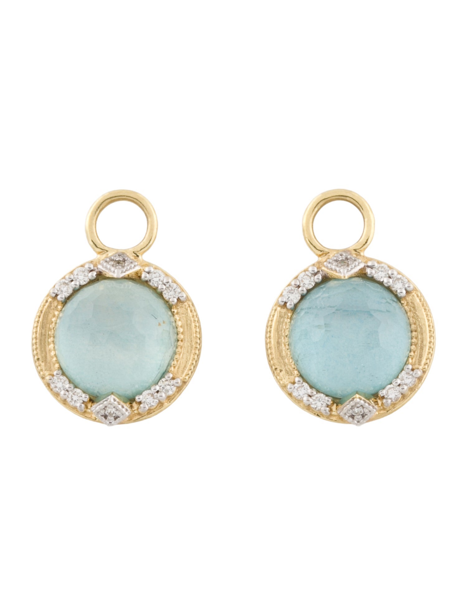 Jude Frances 18K Mother Of Pearl, Quartz & Diamond Earring Charms