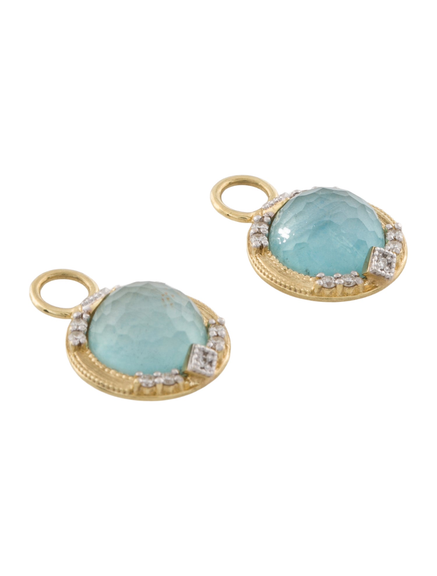 Jude Frances 18K Mother Of Pearl, Quartz & Diamond Earring Charms