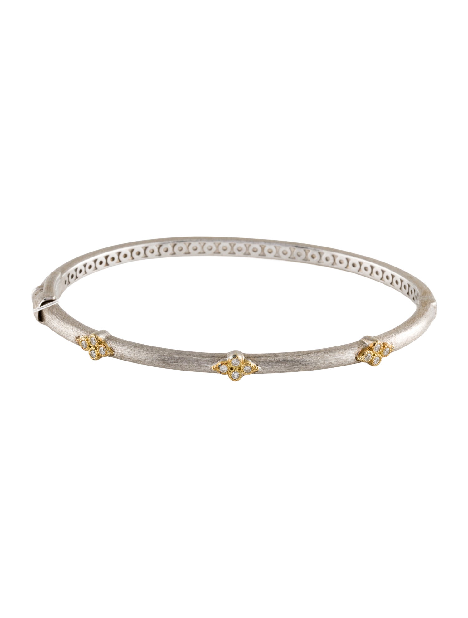 Jude Frances Two-Tone Diamond Trio Bangle Bracelet