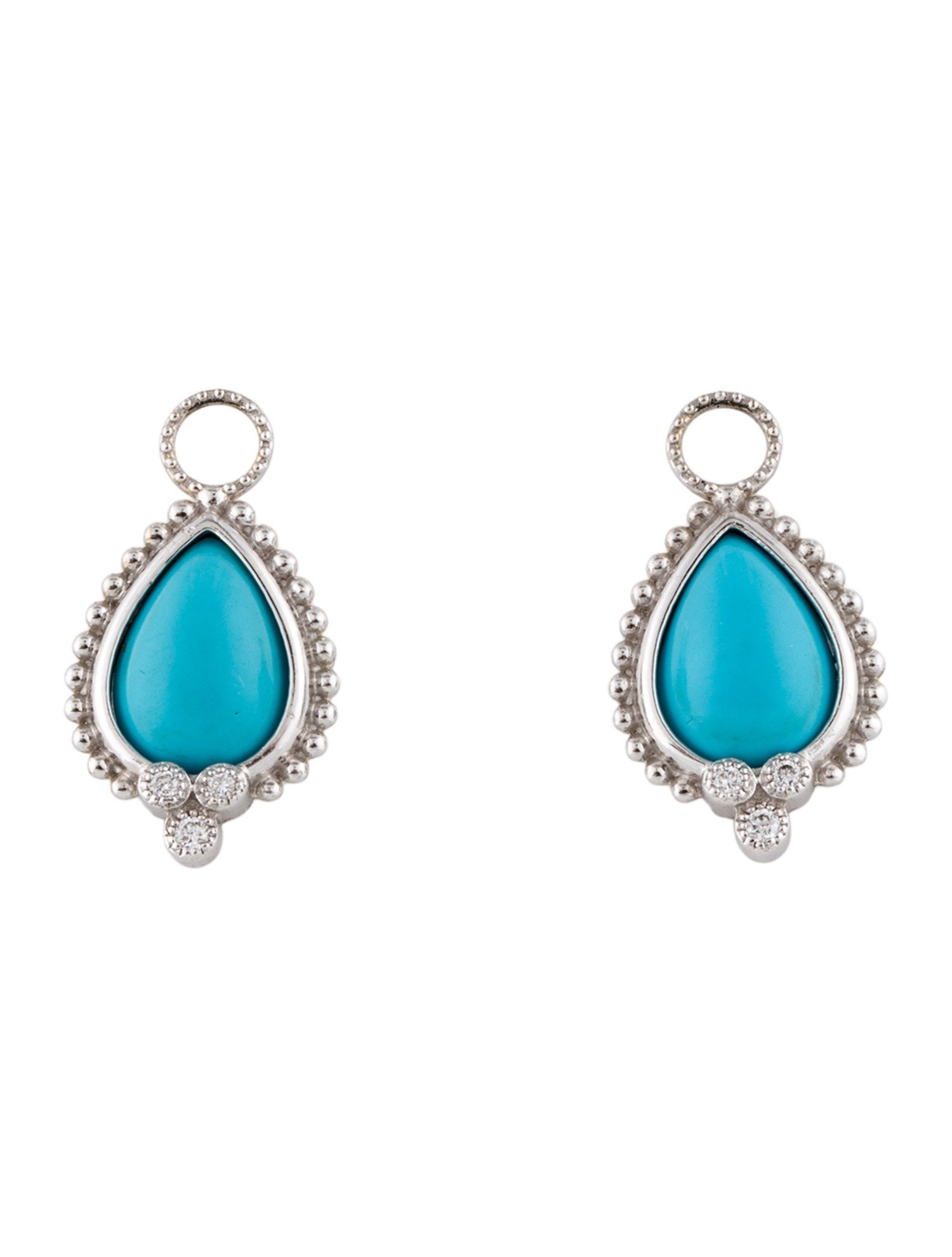 Jude Frances 18K Dyed Howlite & Diamond Pear Earring Enhancers