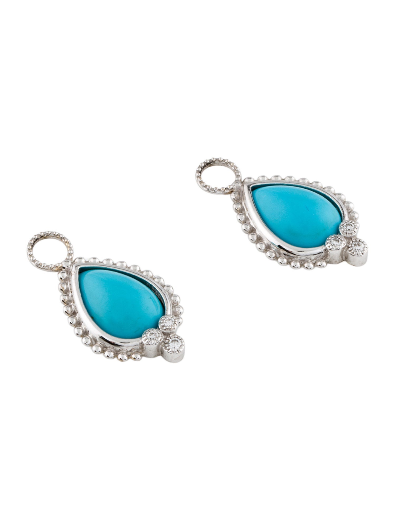Jude Frances 18K Dyed Howlite & Diamond Pear Earring Enhancers