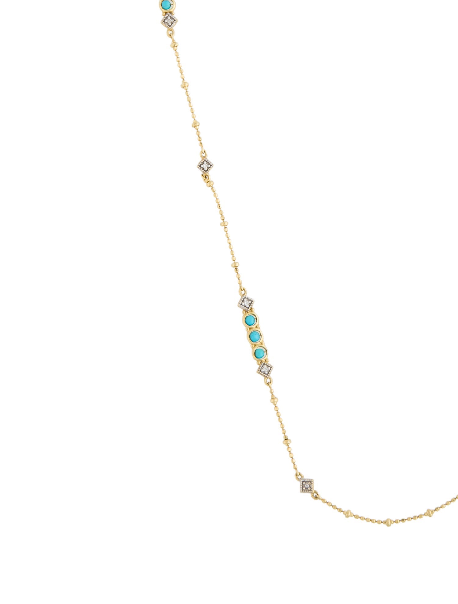 Jude Frances 18K Turquoise & Diamond Station Necklace