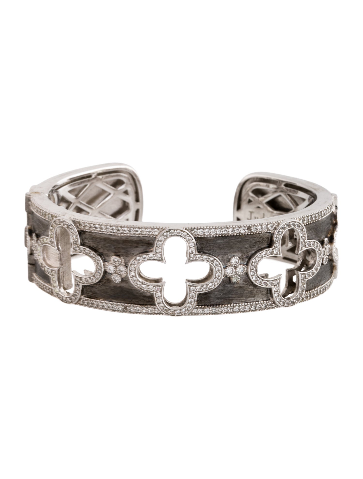 Jude Frances Topaz Quatrefoil Hinged Cuff Bracelet