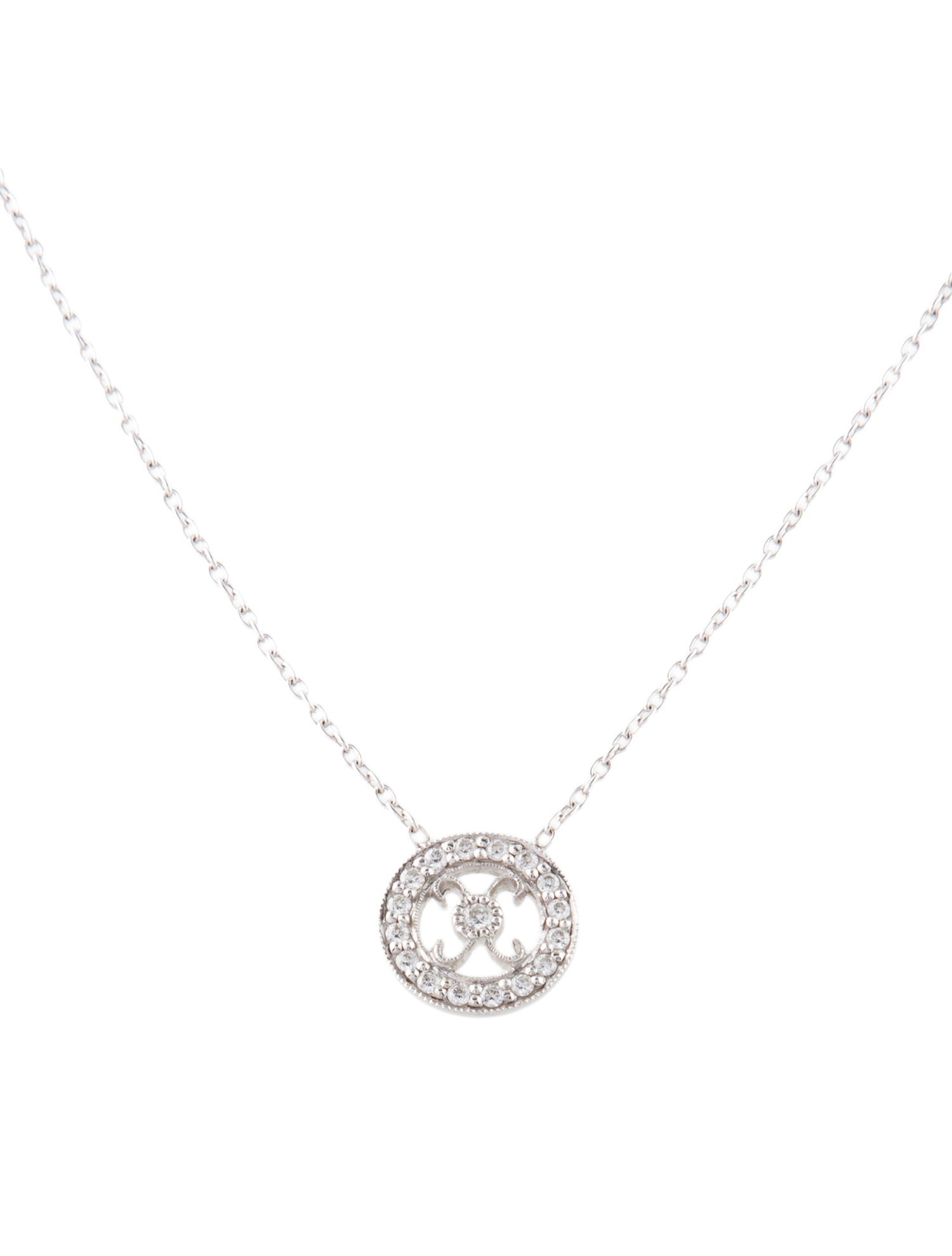 Jude Frances 18K Diamond Circle Pendant Necklace