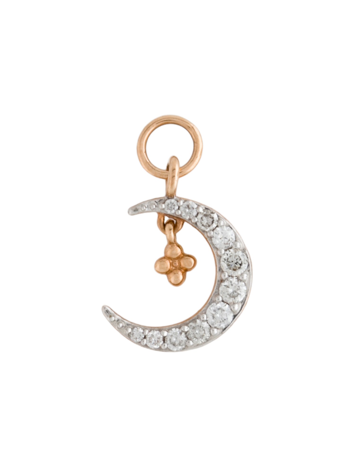 Jude Frances 18K Diamond Half Moon Charm