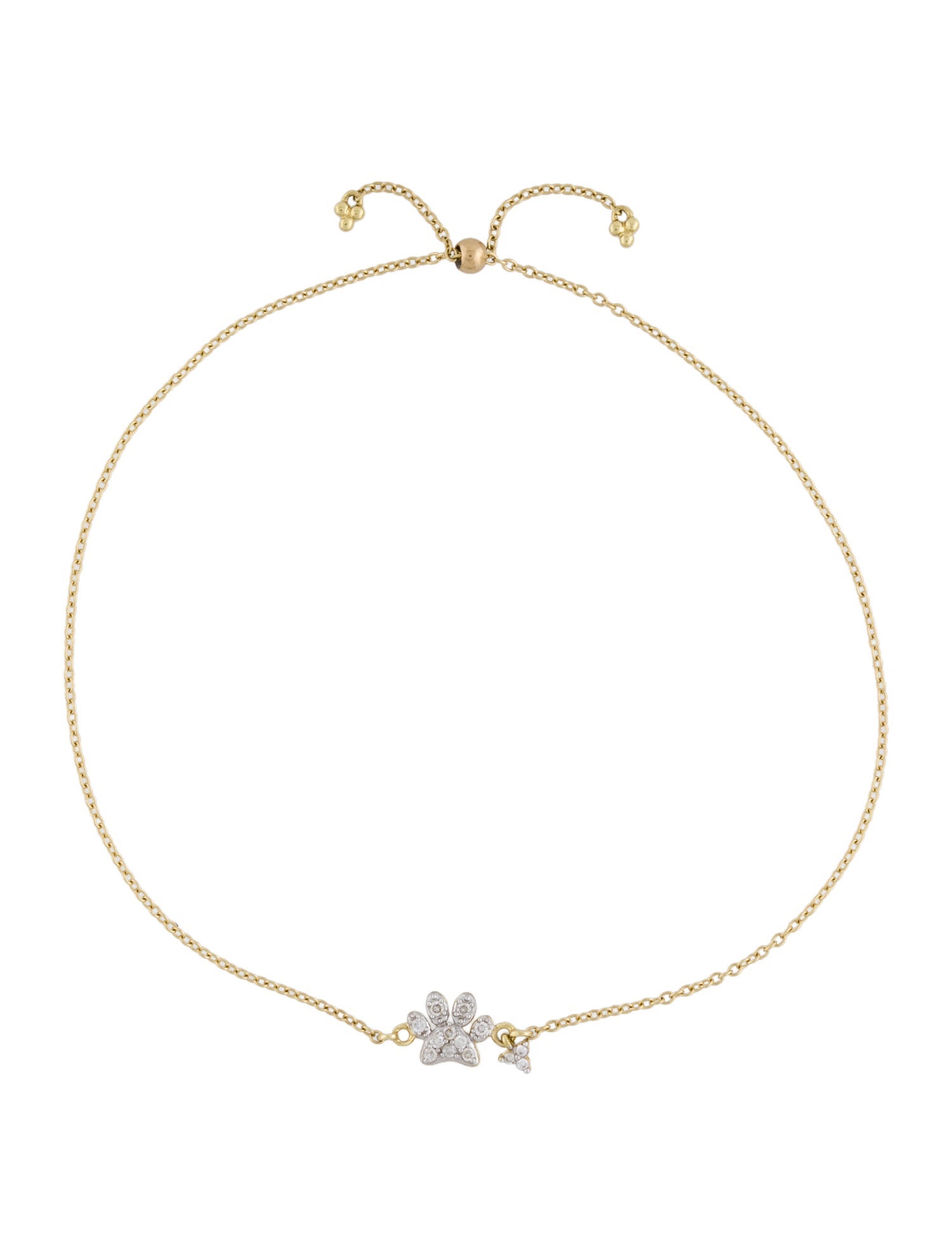 Jude Frances 18K Diamond Petite Pavé Paw Adjustable Bracelet