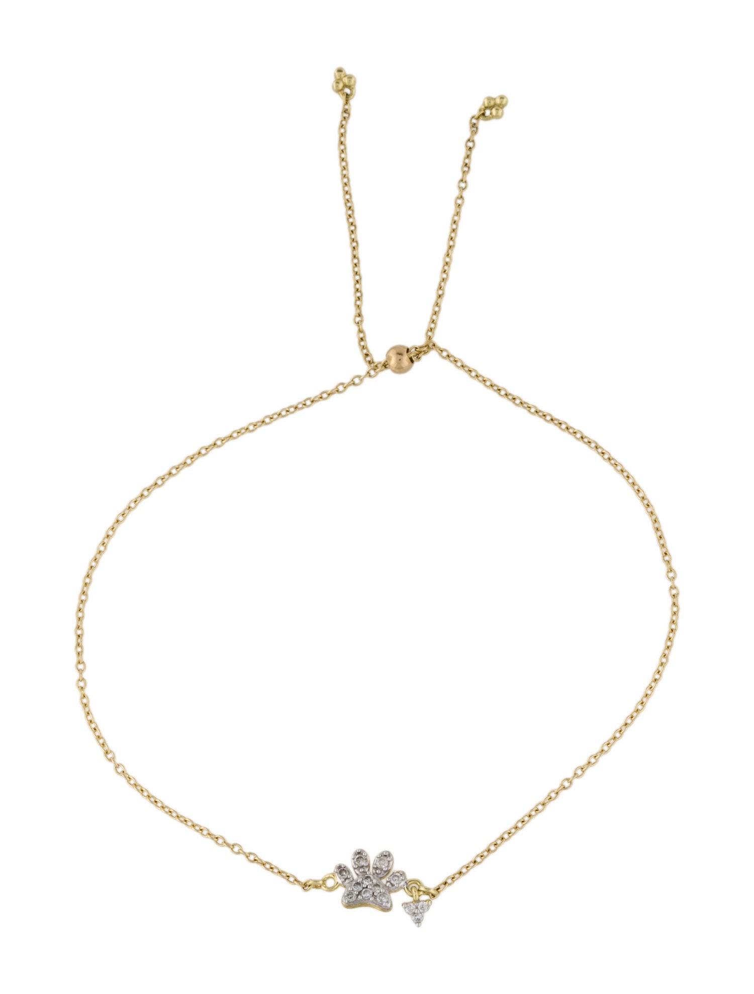Jude Frances 18K Diamond Petites Pave Paw Bracelet