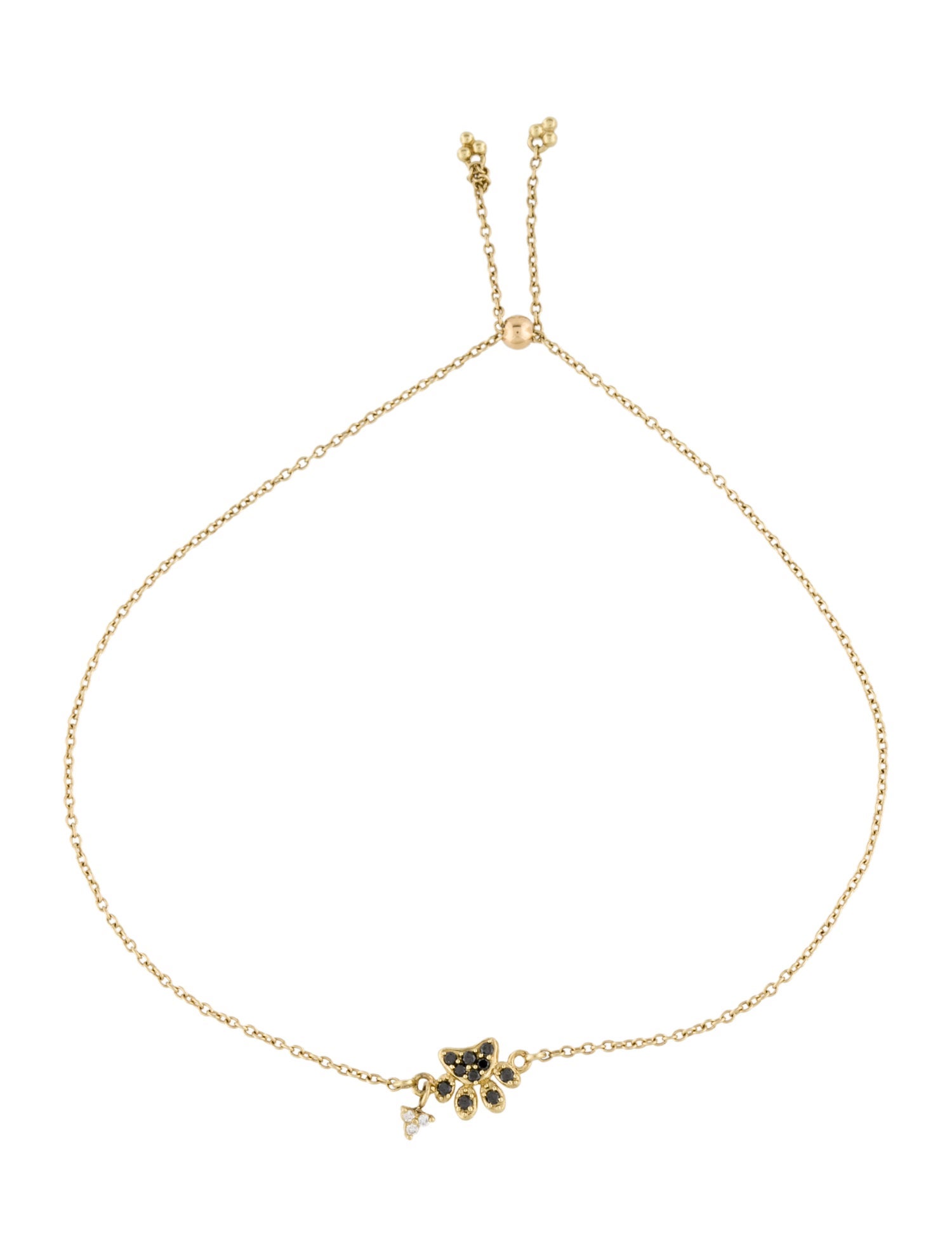 Jude Frances 18K Diamond Petite Pavé Paw Adjustable Bracelet