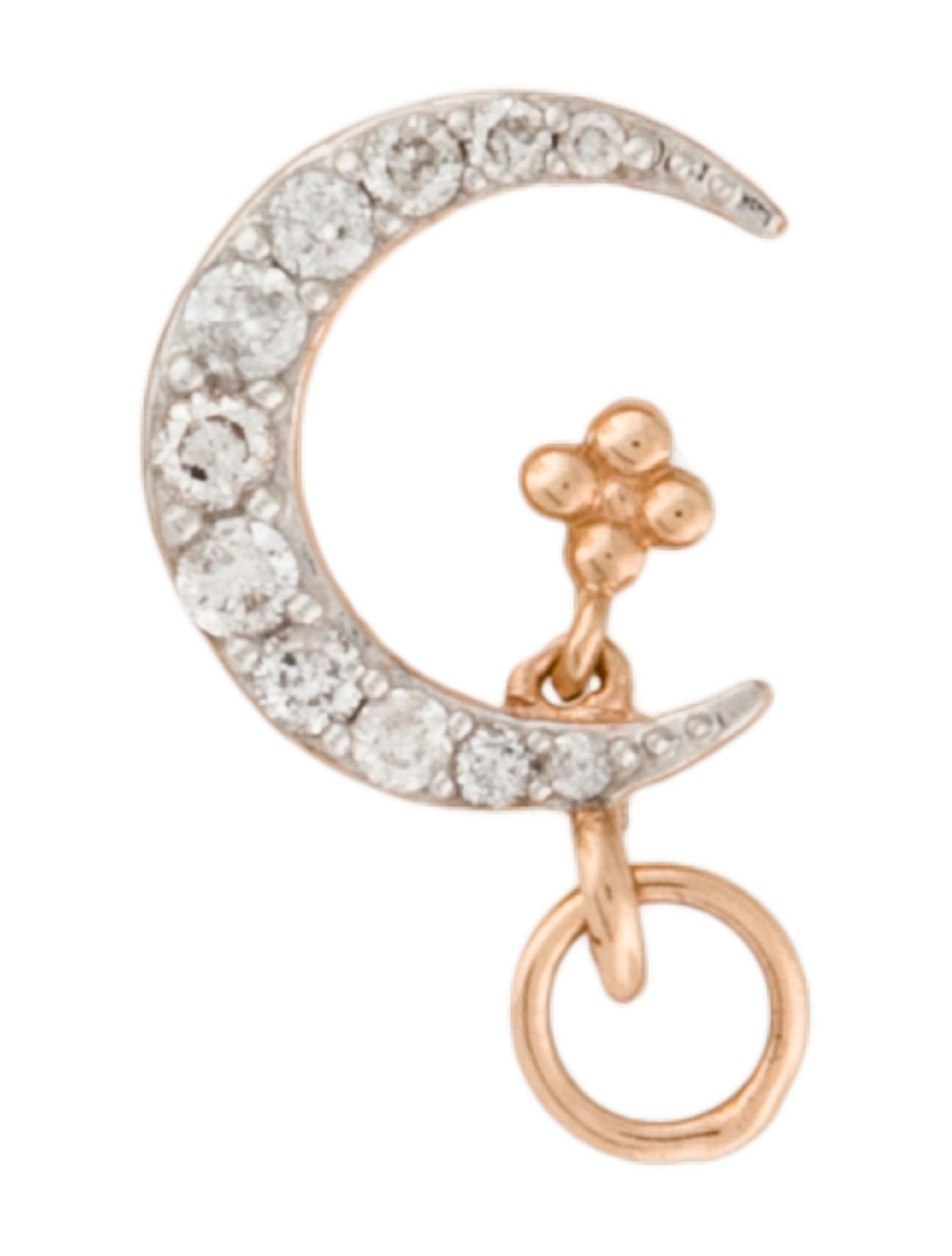 Jude Frances 18K Diamond Petite Pave Moon