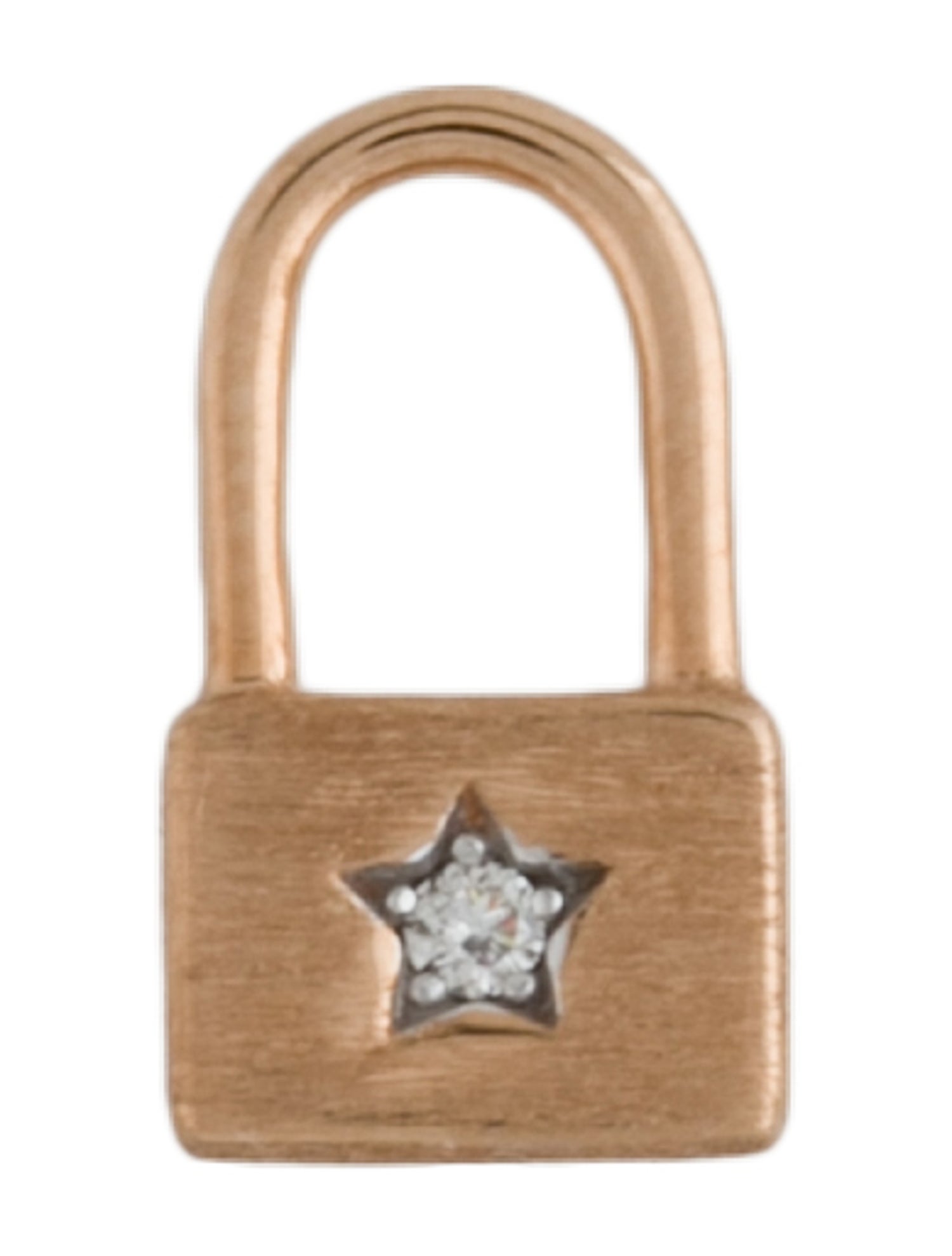 Jude Frances 18K Diamond Petite Pave Lock Earring Charm