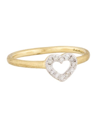 Jude Frances 18K Diamond Petite Pave Open Heart