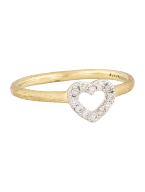 Jude Frances 18K Diamond Petite Pave Open Heart